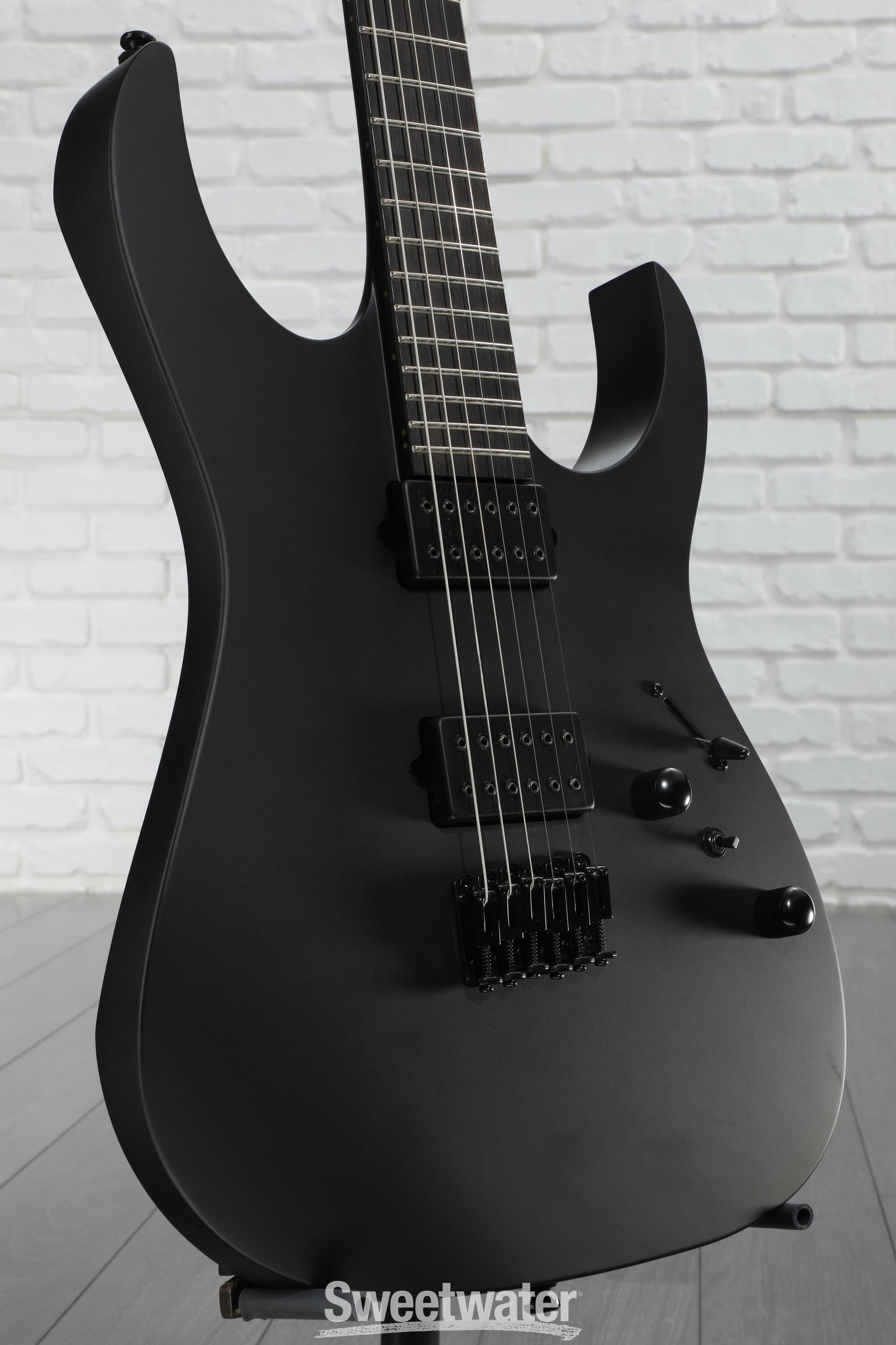 Ibanez RGRTB621 Iron Label Electric Guitar - Black Flat | Sweetwater