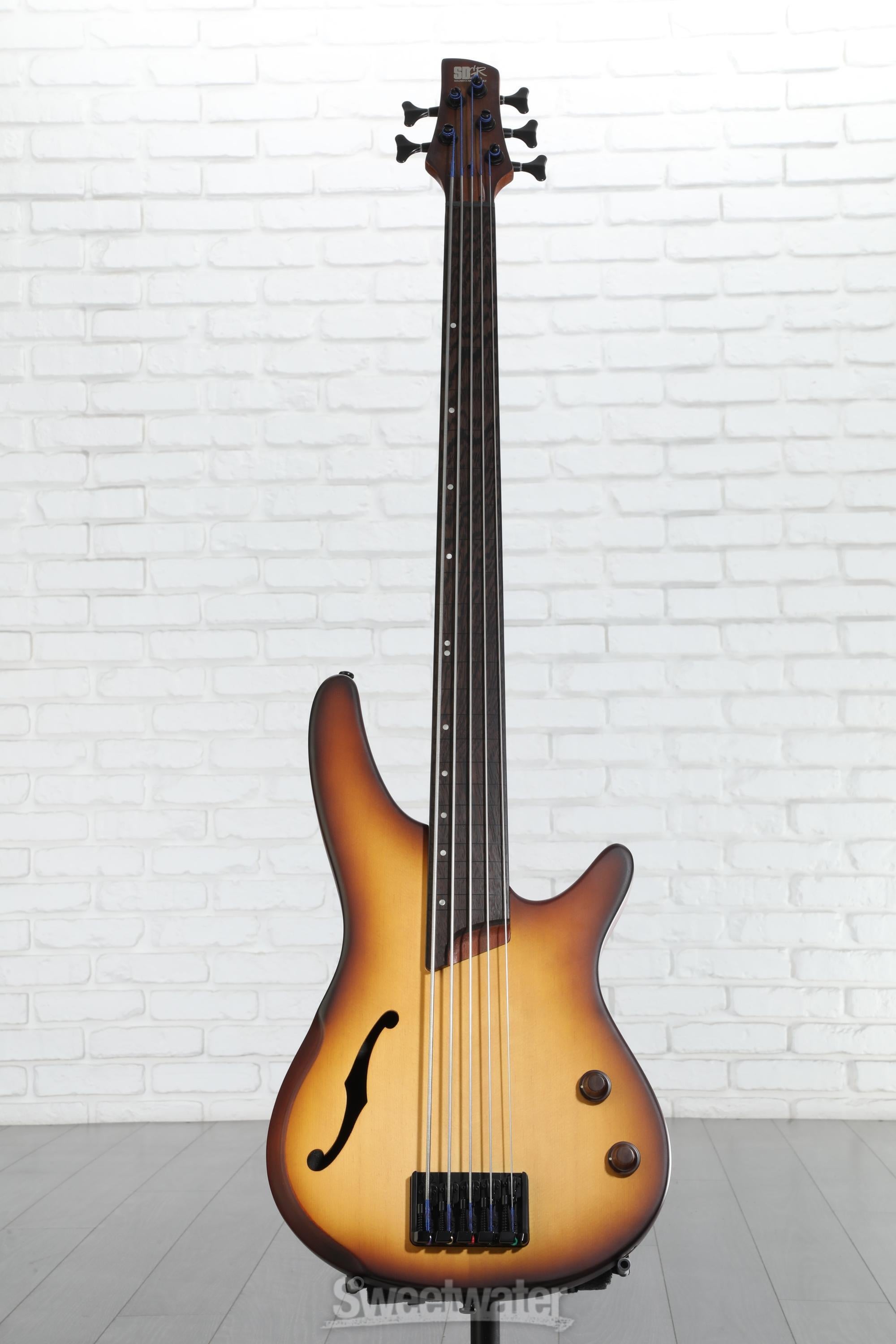Ibanez SRH505F Fretless Bass Guitar - Natural Browned Burst Flat