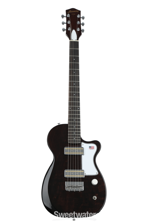 Harmony Juno Flame Maple Electric Guitar - Transparent Black