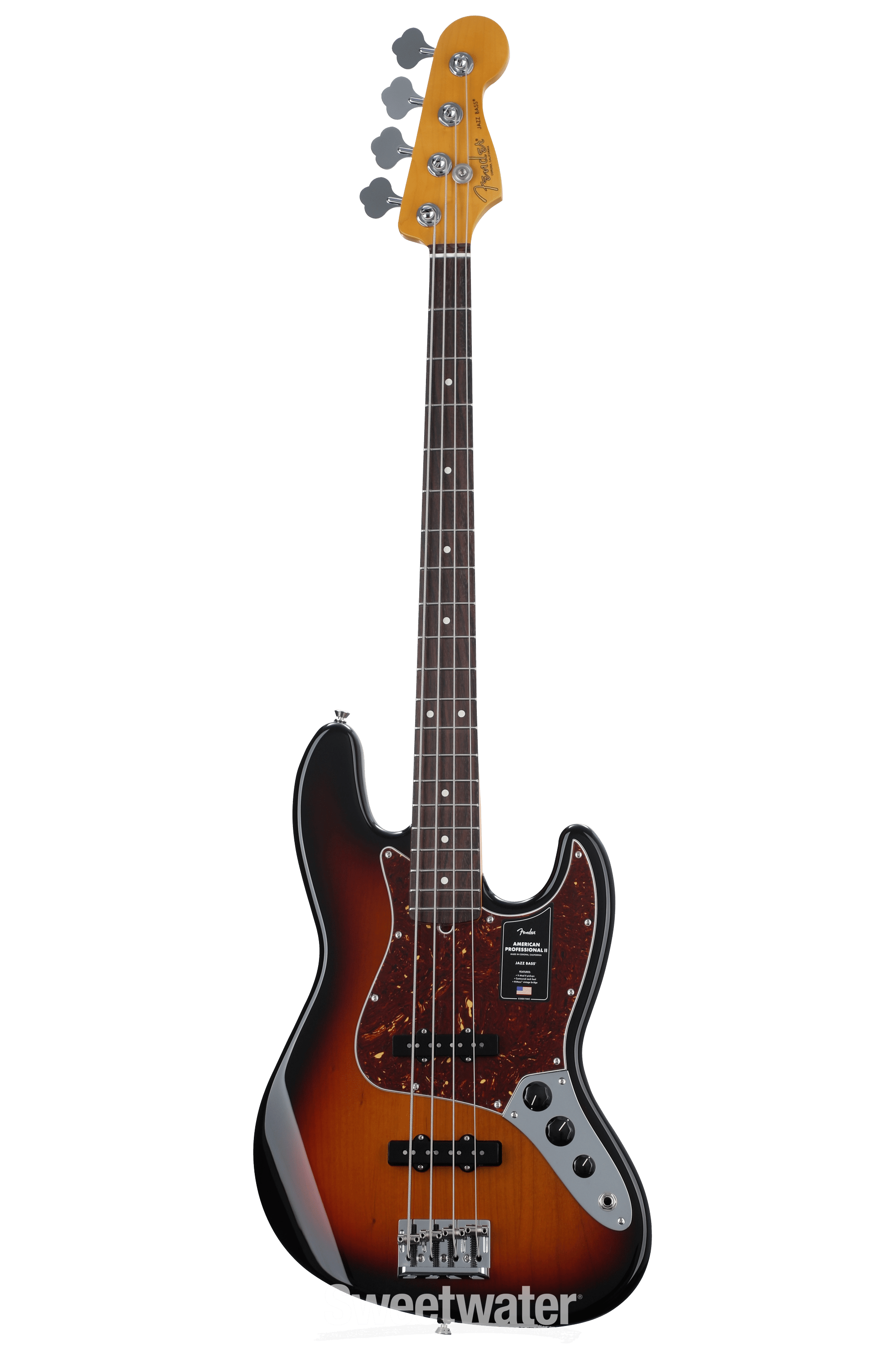 Fender American Professional Ii Jazz Bass 3 Color Sunburst With Rosewood Fingerboard Sweetwater 3343