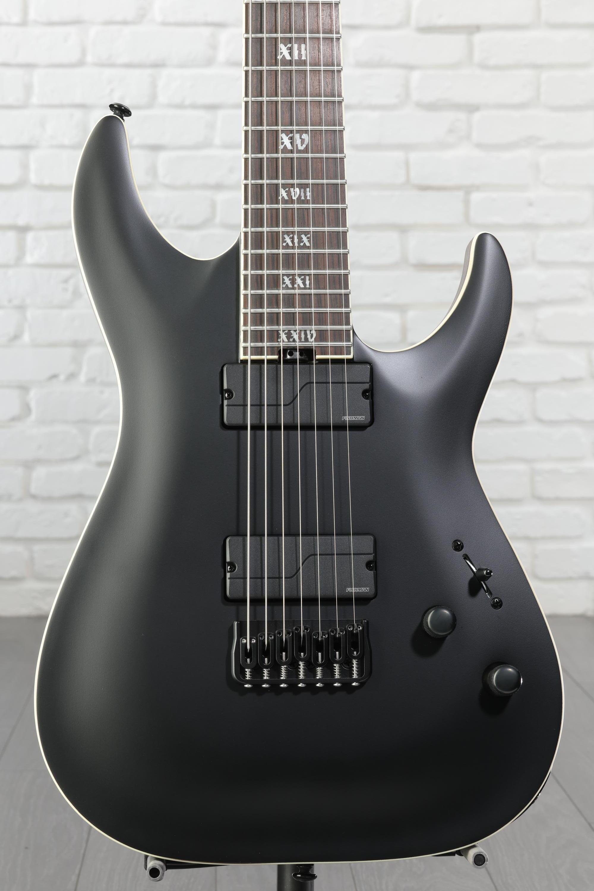 Schecter C-7 SLS Evil Twin Electric Guitar - Satin Black | Sweetwater