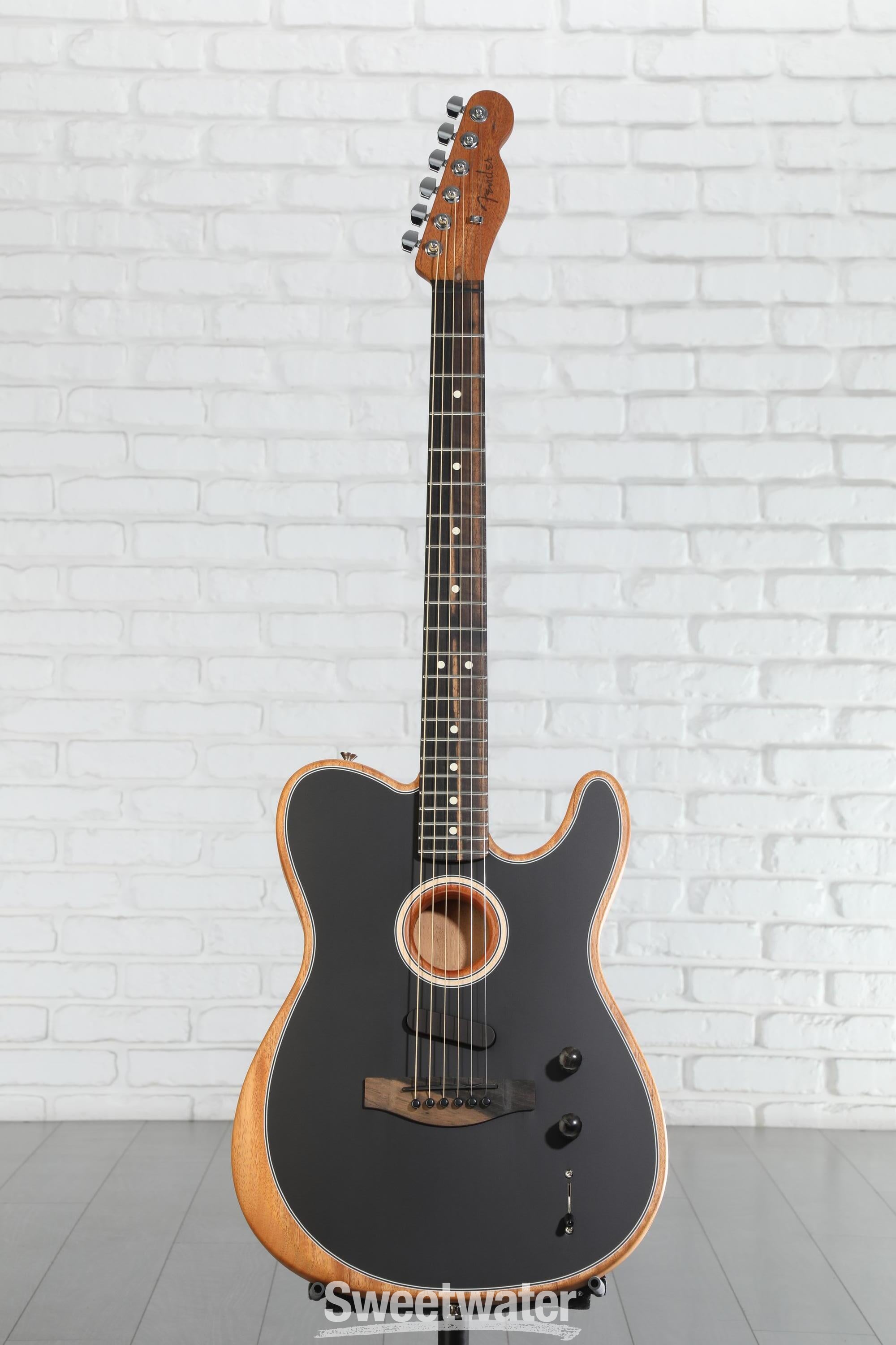 Fender American Acoustasonic Telecaster - Matte Black | Sweetwater