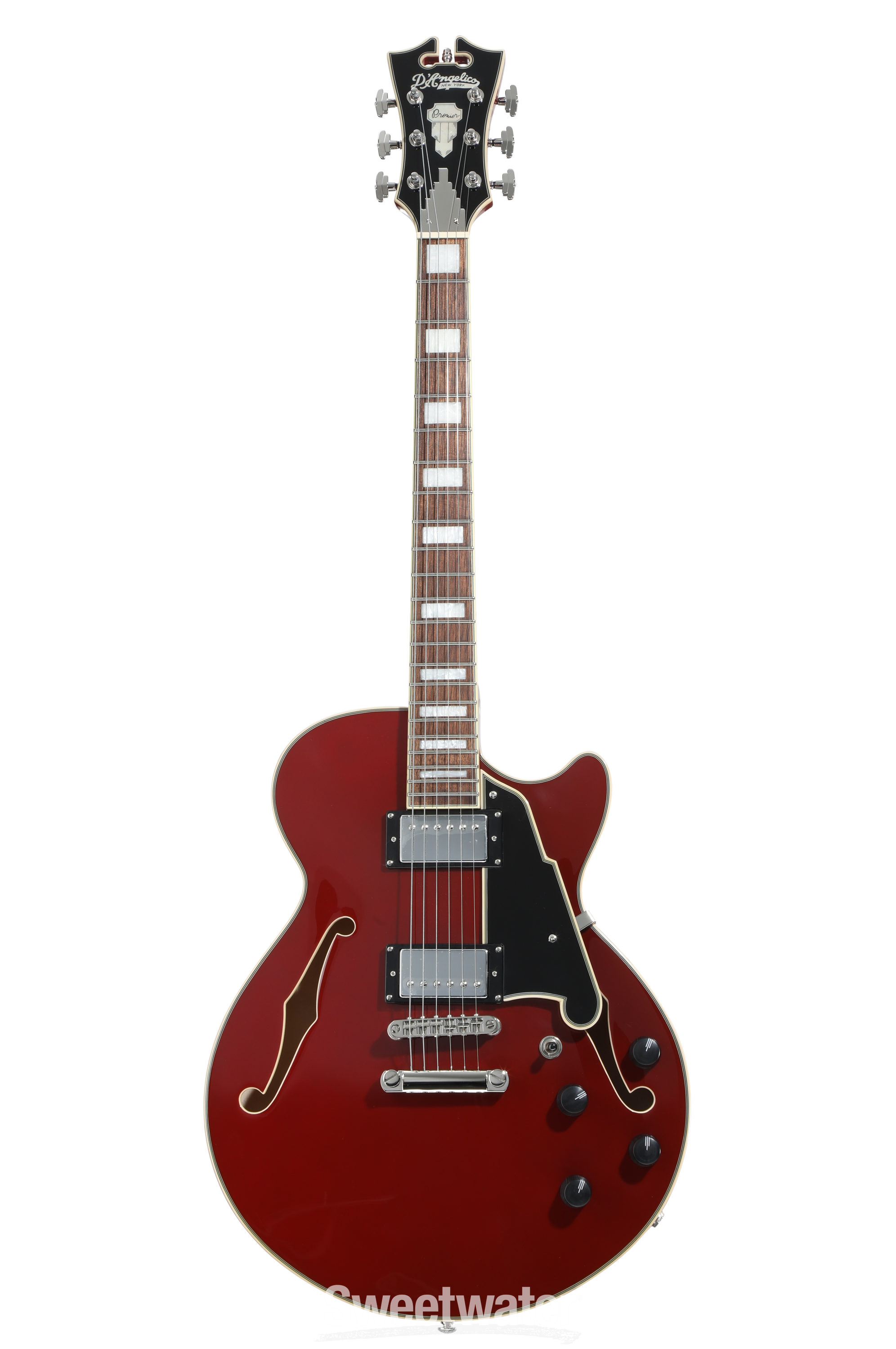 D'Angelico Premier SS Semi-hollow Electric Guitar - Burnt Red