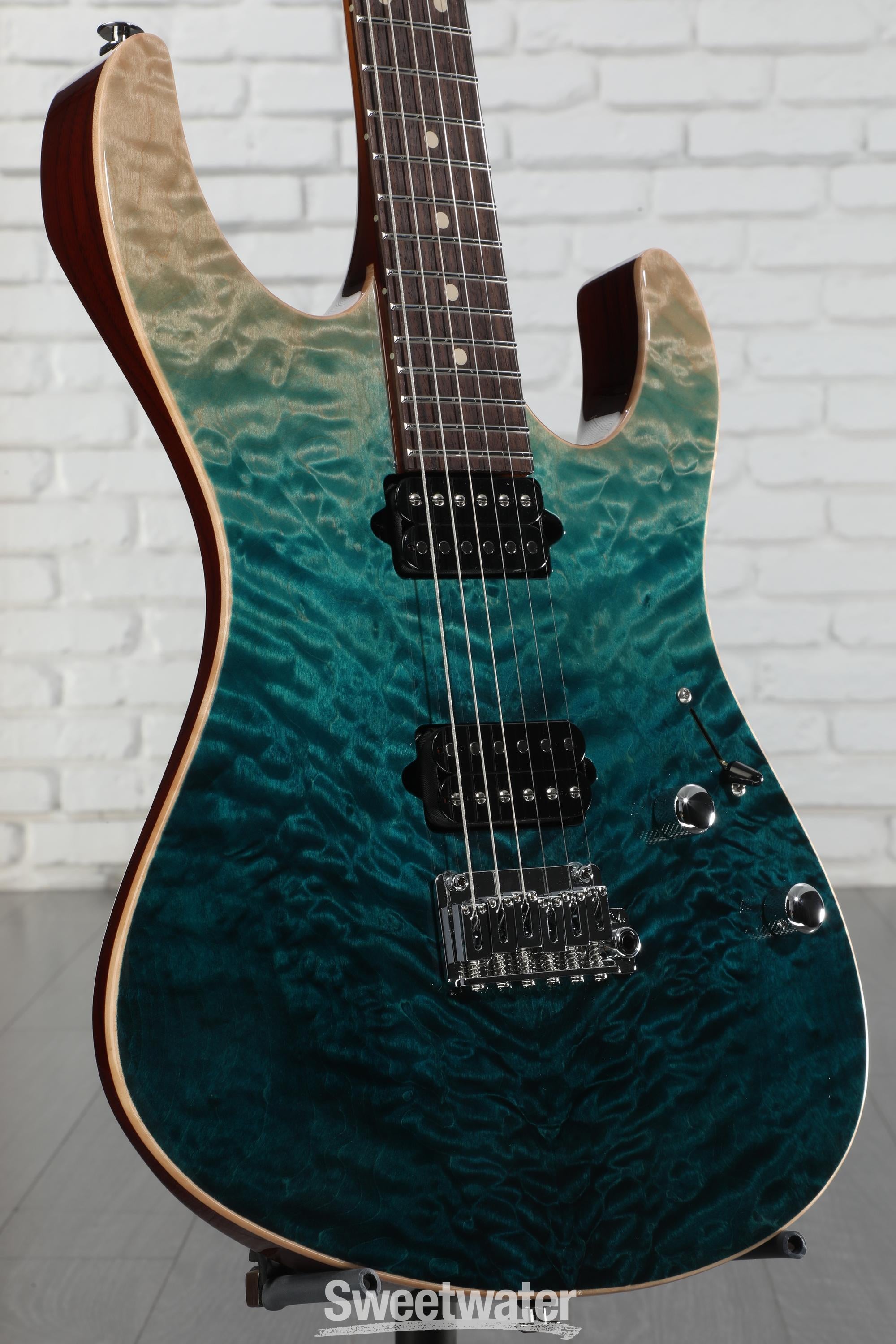 Suhr Modern Set Neck Electric Guitar - Teal Fade | Sweetwater