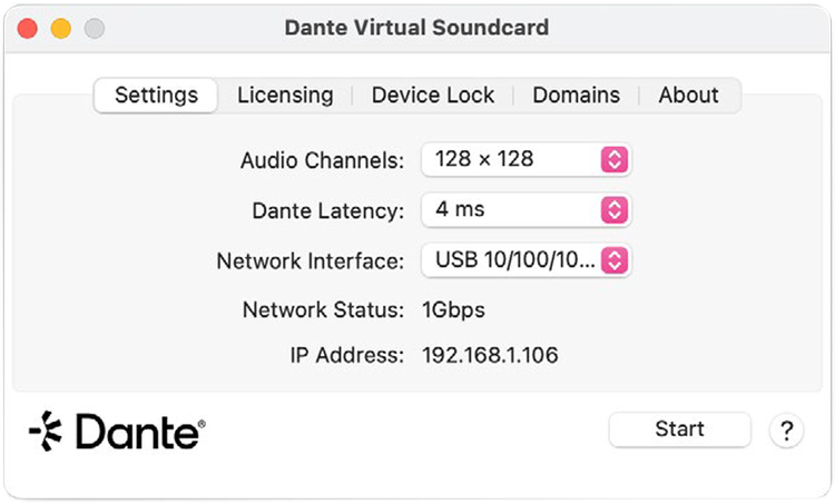 Audinate Dante Virtual Soundcard Token - Single Machine