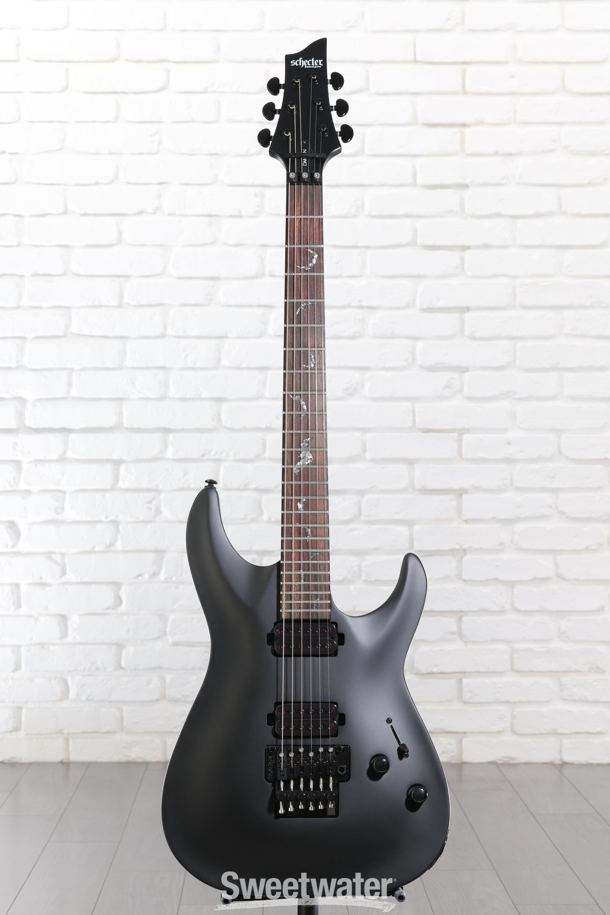 Schecter Damien-6 FR SBK Electric Guitar - Satin Black | Sweetwater