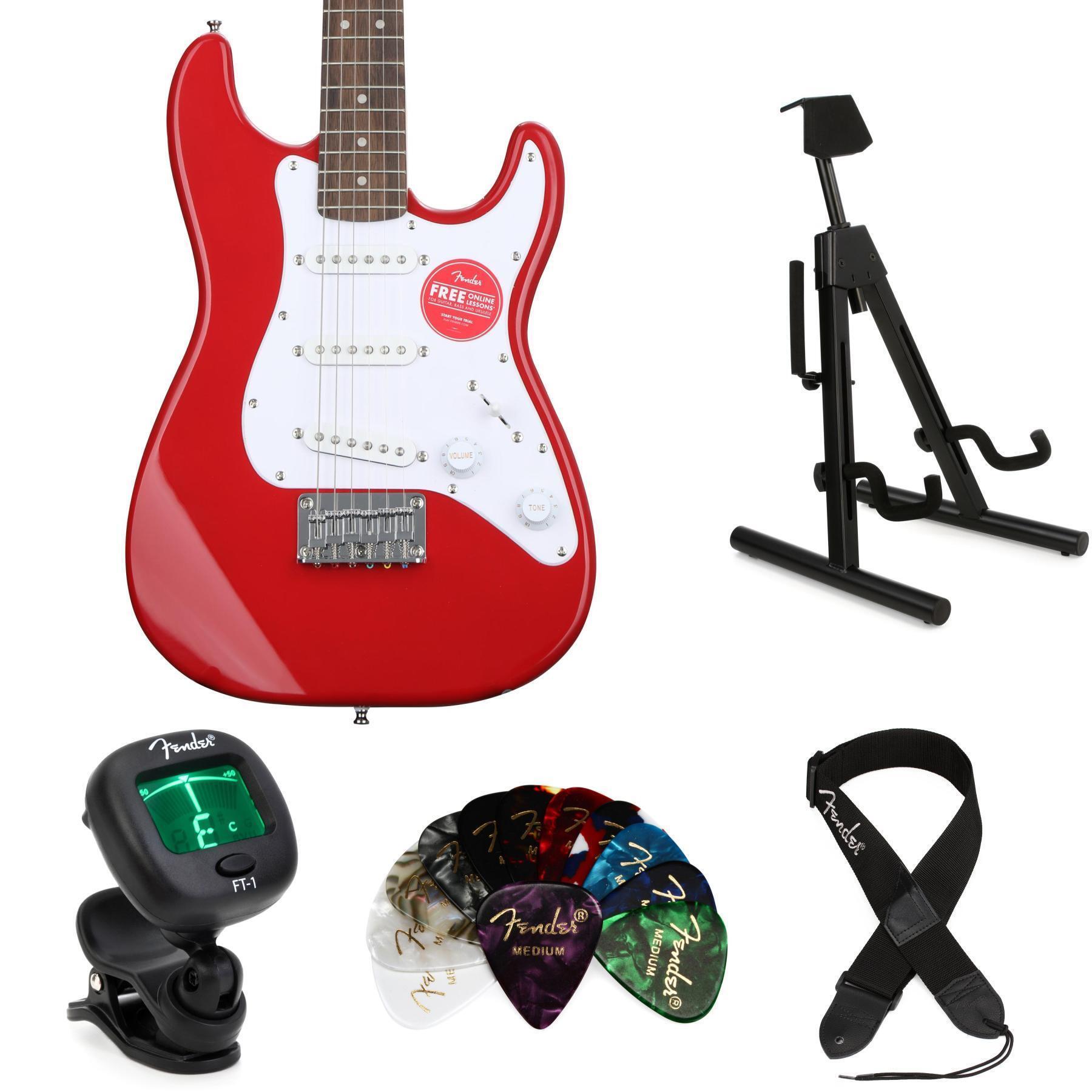 Squier Mini Stratocaster Electric Guitar - Dakota Red, Laurel