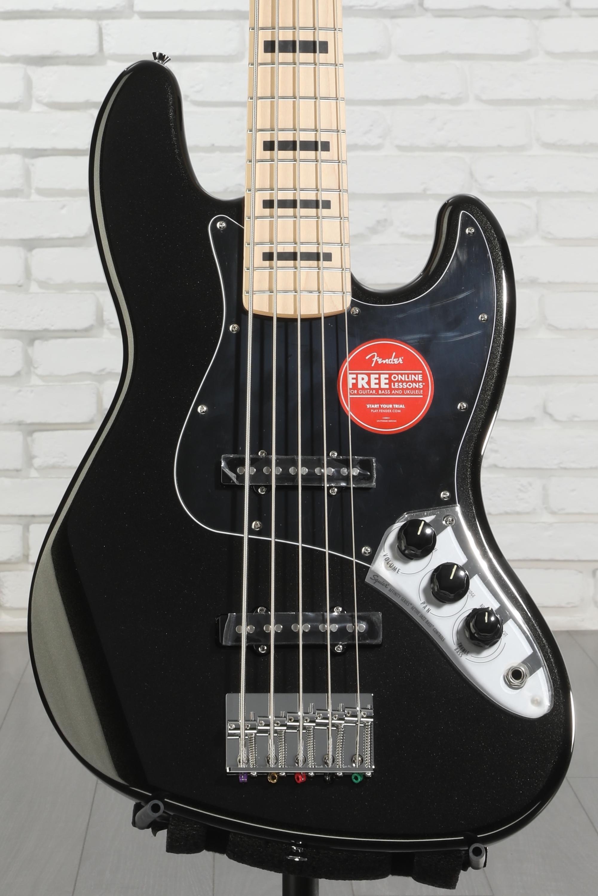 Squier Affinity Series Active Jazz Bass V - Black | Sweetwater