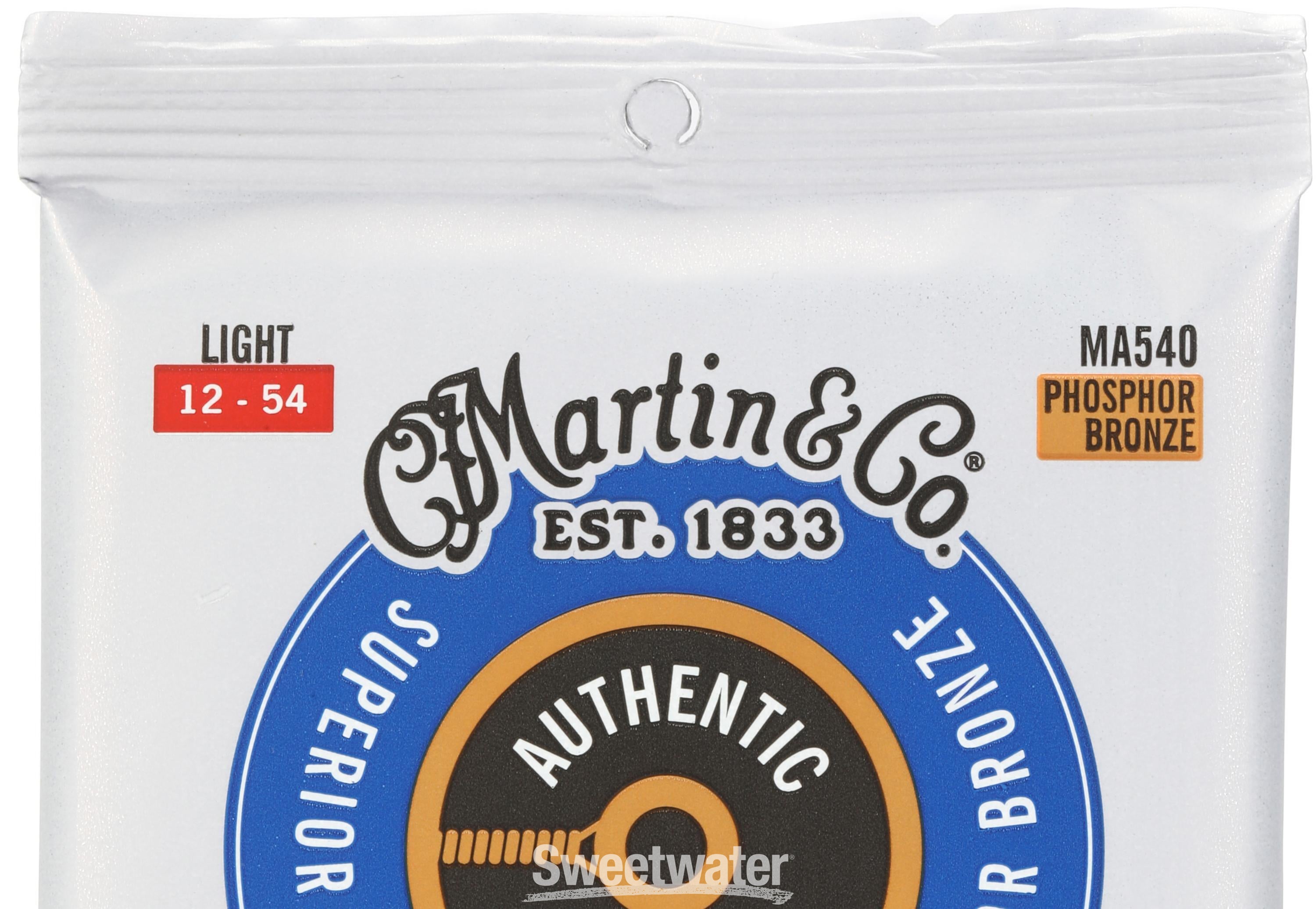 Martin MA540 Authentic Acoustic Superior Performance 92/8 Phosphor Bronze  Guitar Strings - .012-.054 Light | Sweetwater