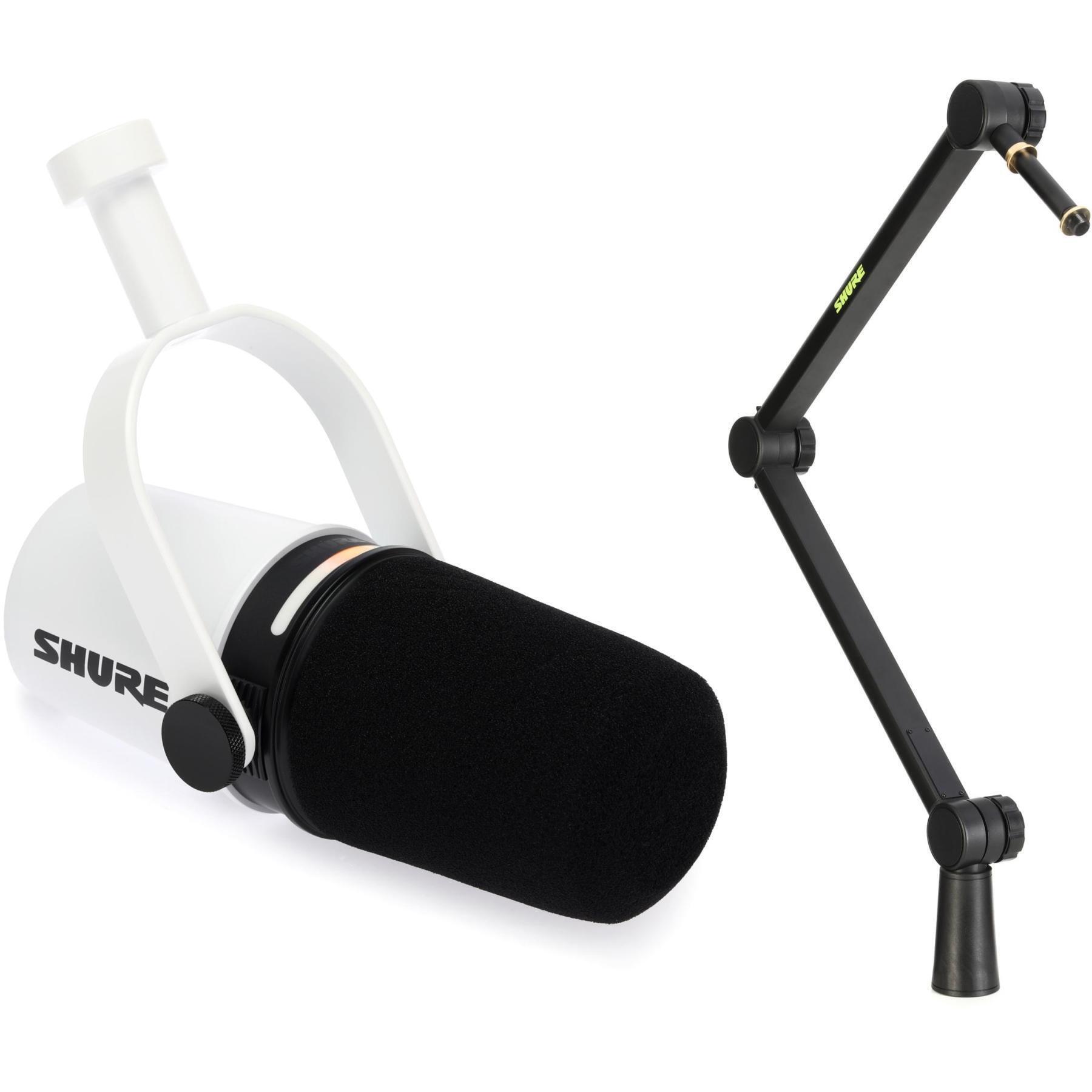 Shure MV7+ Hybrid Podcast Microphone with Desktop Mic Boom