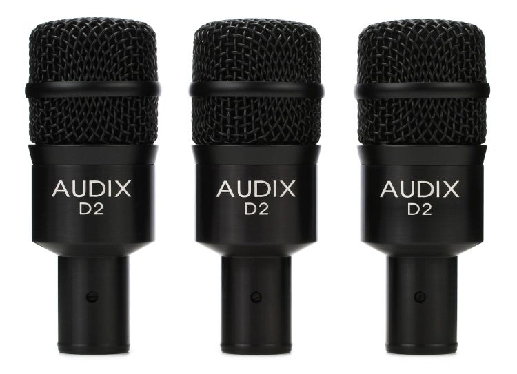 Audix D2 Trio Dynamic Instrument Microphone 3-pack | Sweetwater
