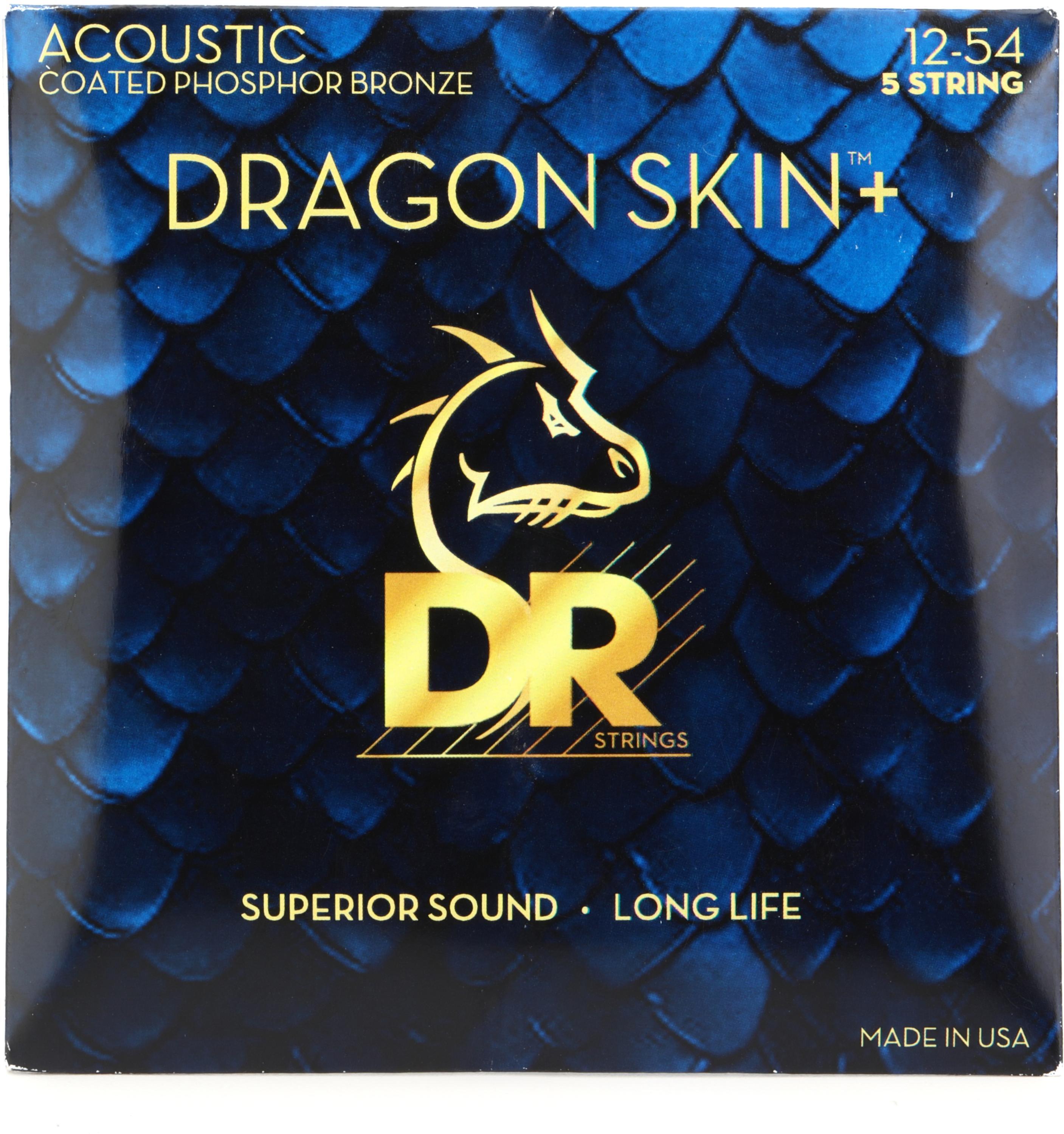 Photo of DR Strings Dragon Skin+ 5-string Acoustic Guitar Strings - .012-.054 Regular
