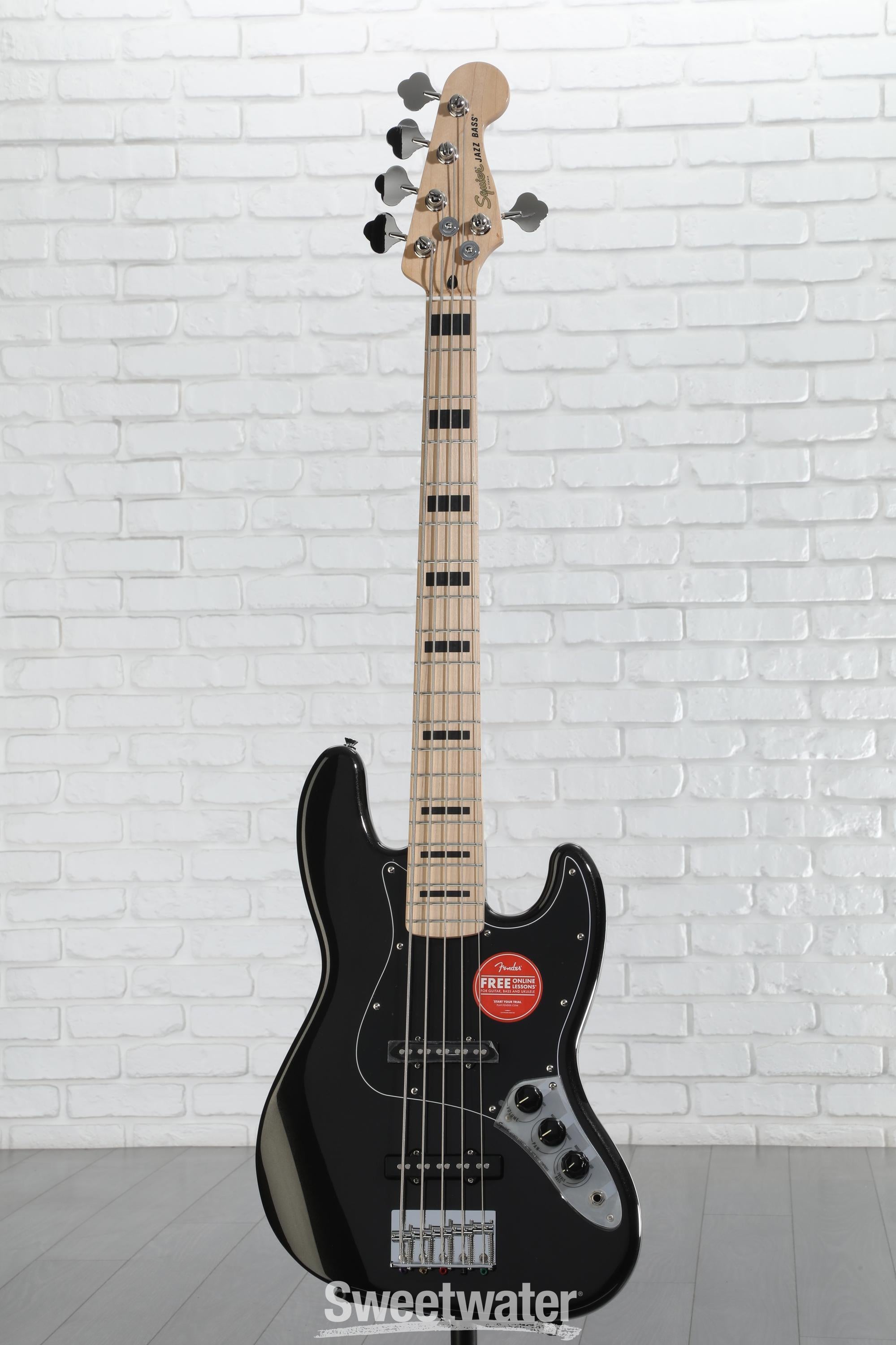 Squier Affinity Series Active Jazz Bass V - Black | Sweetwater