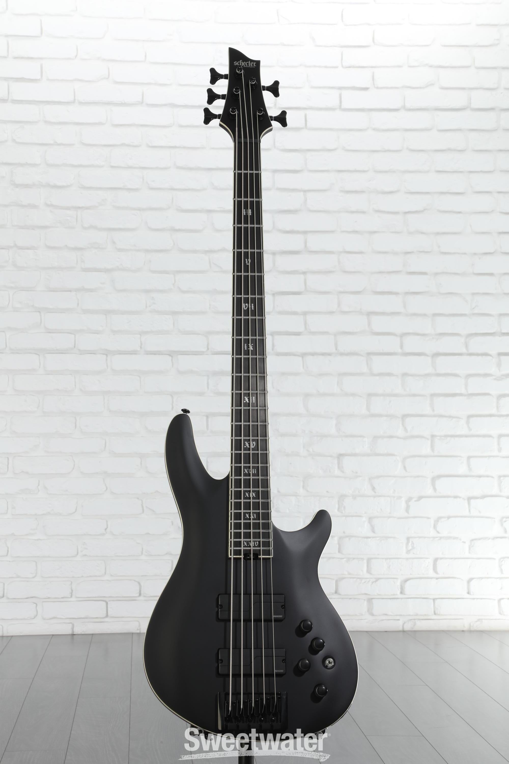 Schecter SLS Evil Twin-5 Bass Guitar - Satin Black | Sweetwater