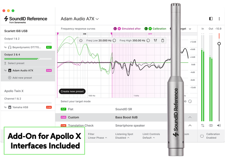 Sonarworks SoundID Reference Plug-in for Speakers & Headphones with Measurement Microphone - Apollo X Interface Edition
