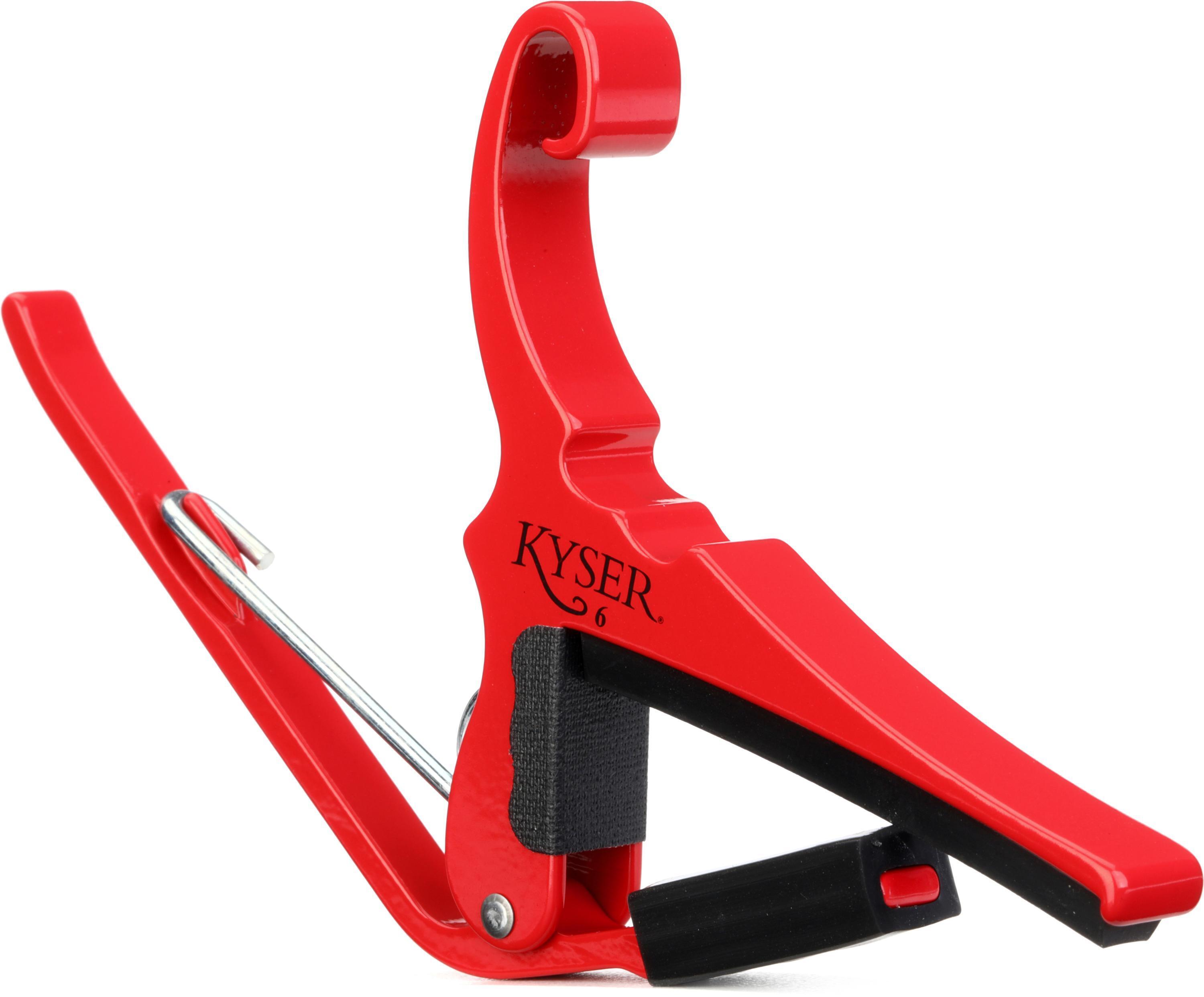 Photo of Kyser Quick-Change Acoustic Guitar Capo - Lipstick Red