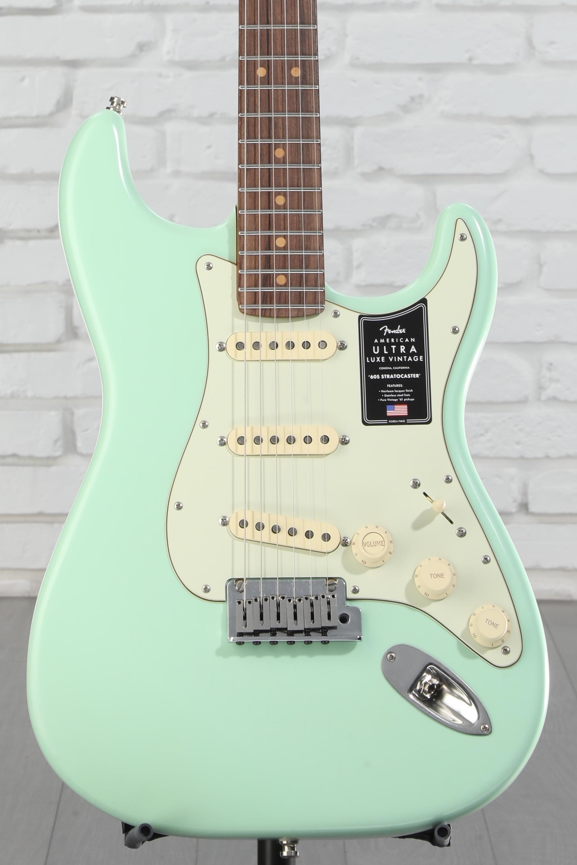 Fender American Ultra Luxe Vintage '60s Stratocaster Electric Guitar - Surf Green, Heirloom Lacquer