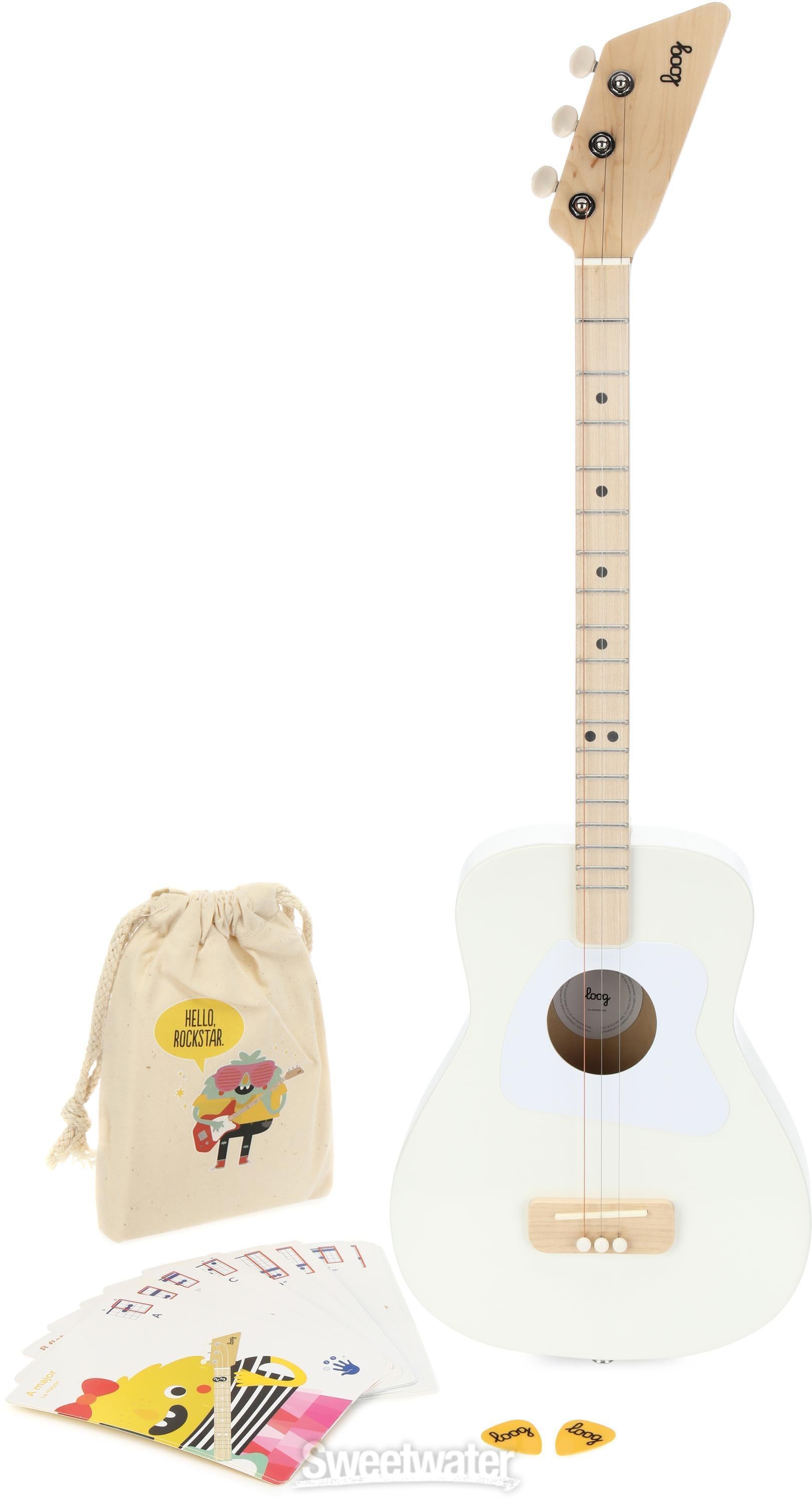 Loog Guitars Pro Acoustic Guitar - White | Sweetwater