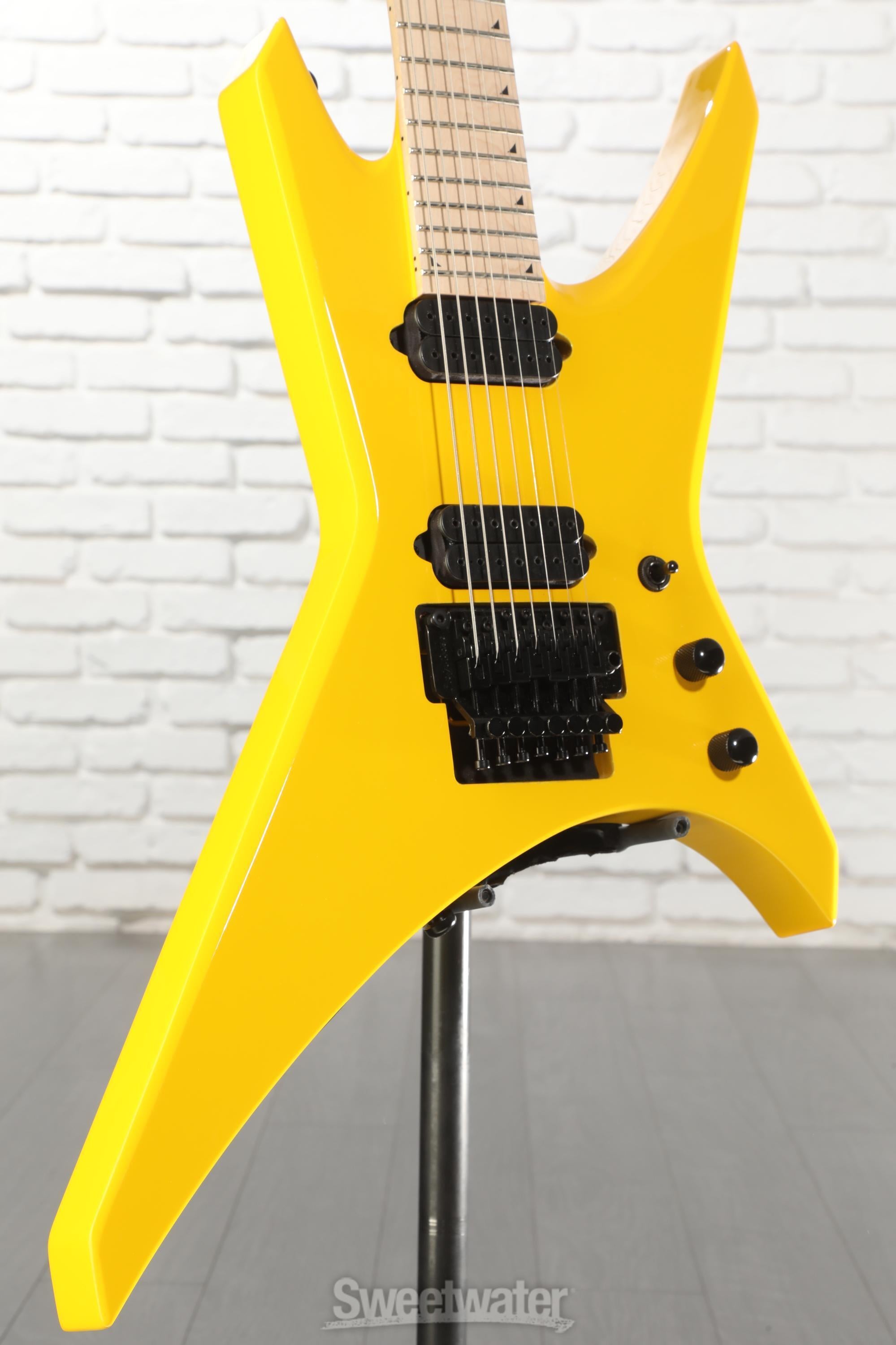 Photo of Jackson Pro Series Signature Dave Davidson Warrior WR7 7-string Baritone Electric Guitar - Ferrari Yellow