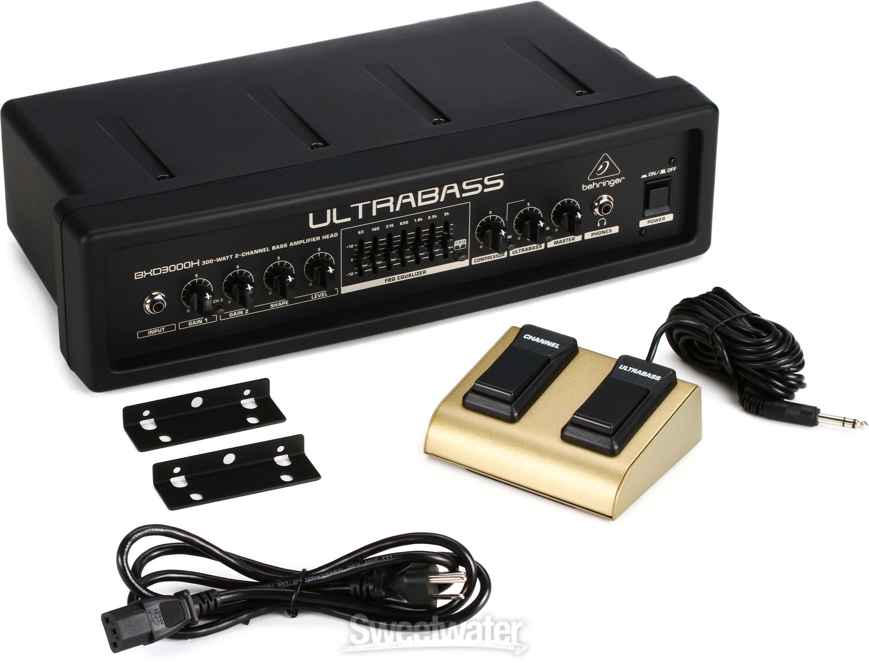 Behringer UltraBass BXD3000H 300-watt 2-channel Bass Head | Sweetwater