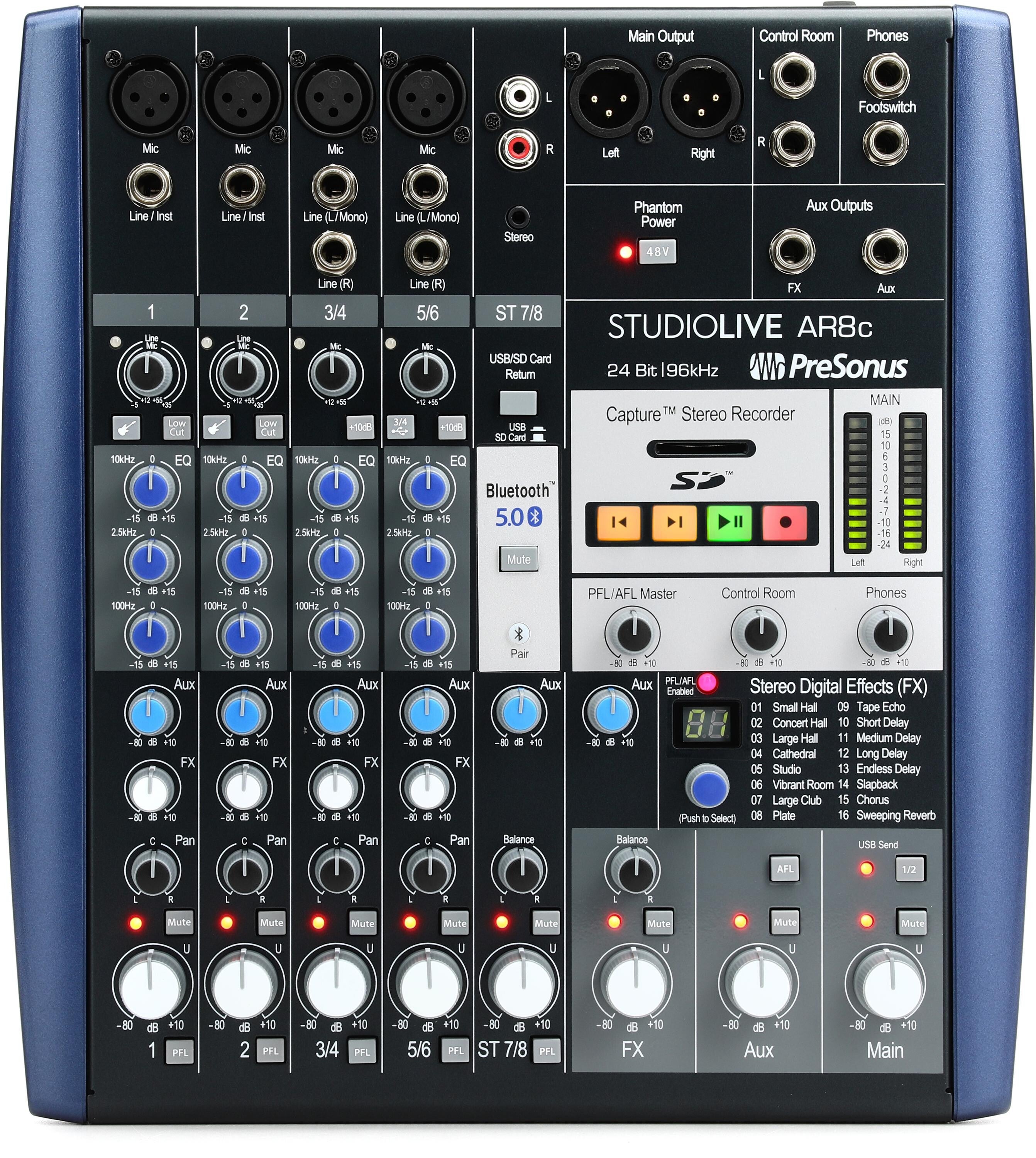 PreSonus StudioLive AR8c Mixer and Audio Interface with Effects