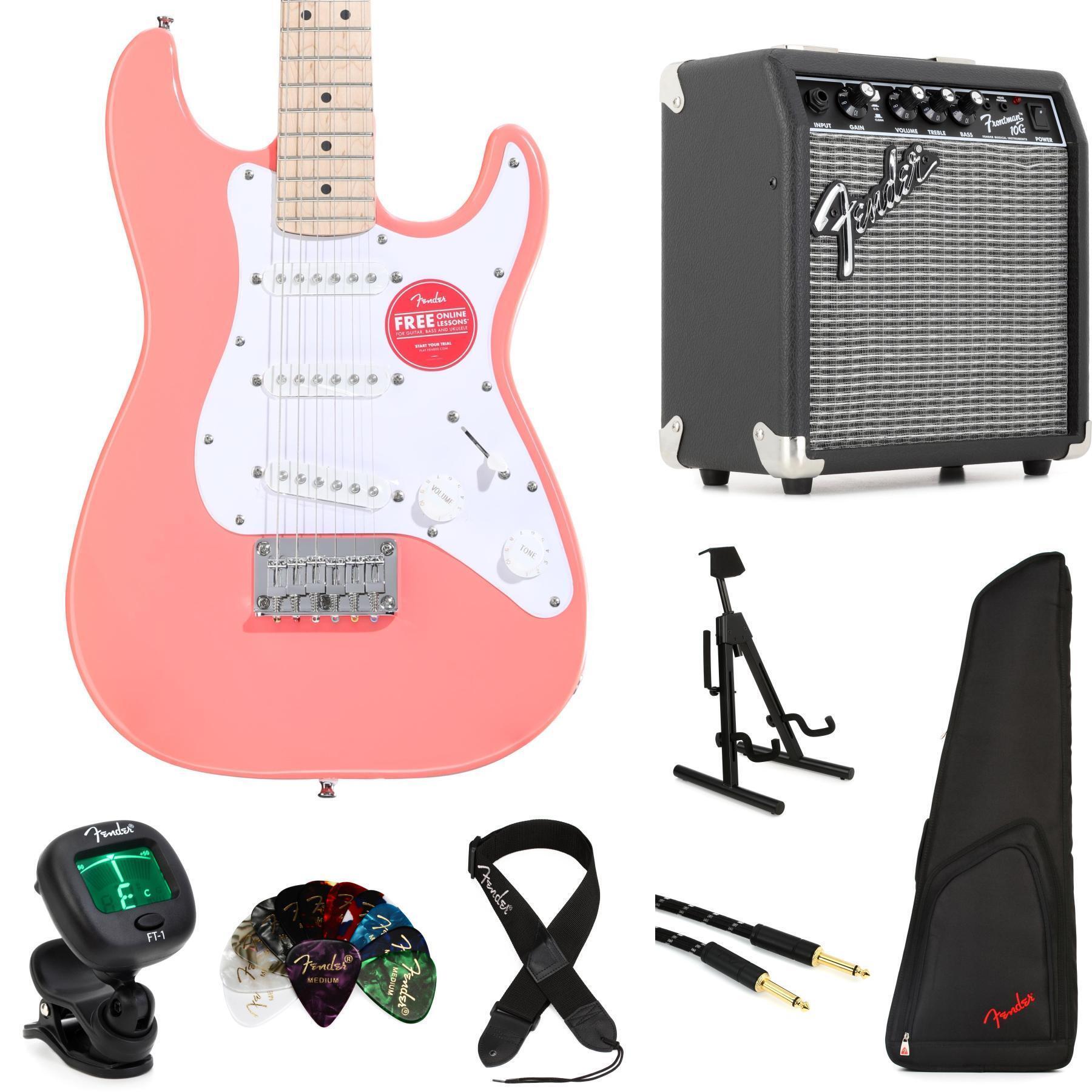 Squire Mini Stratocaster バッグ付 Squier Mini Stratocaster Electric Guitar and Fender Amp Bundle