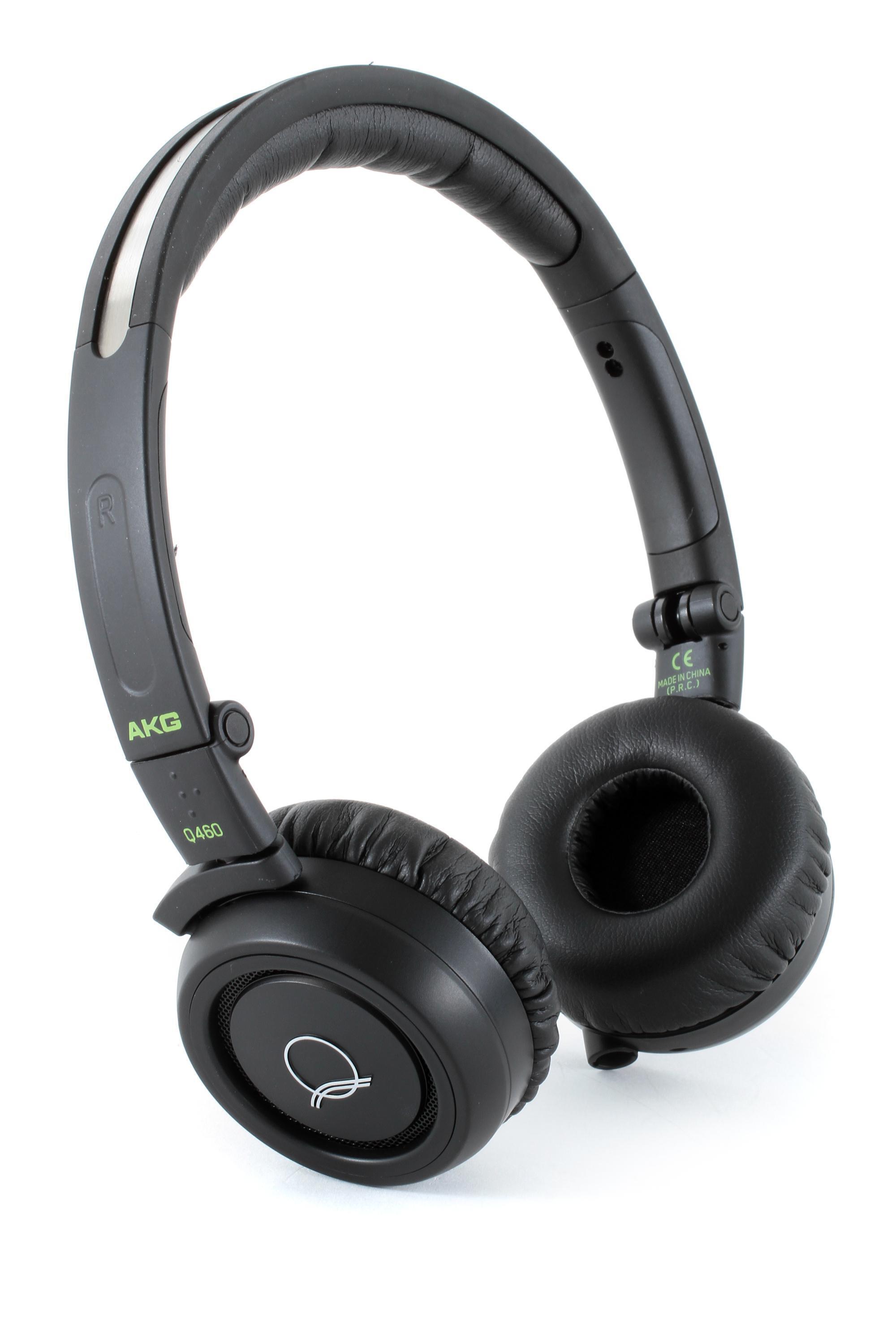 AKG Quincy Jones Q460 Folding Mini Headphones, Black - Closed