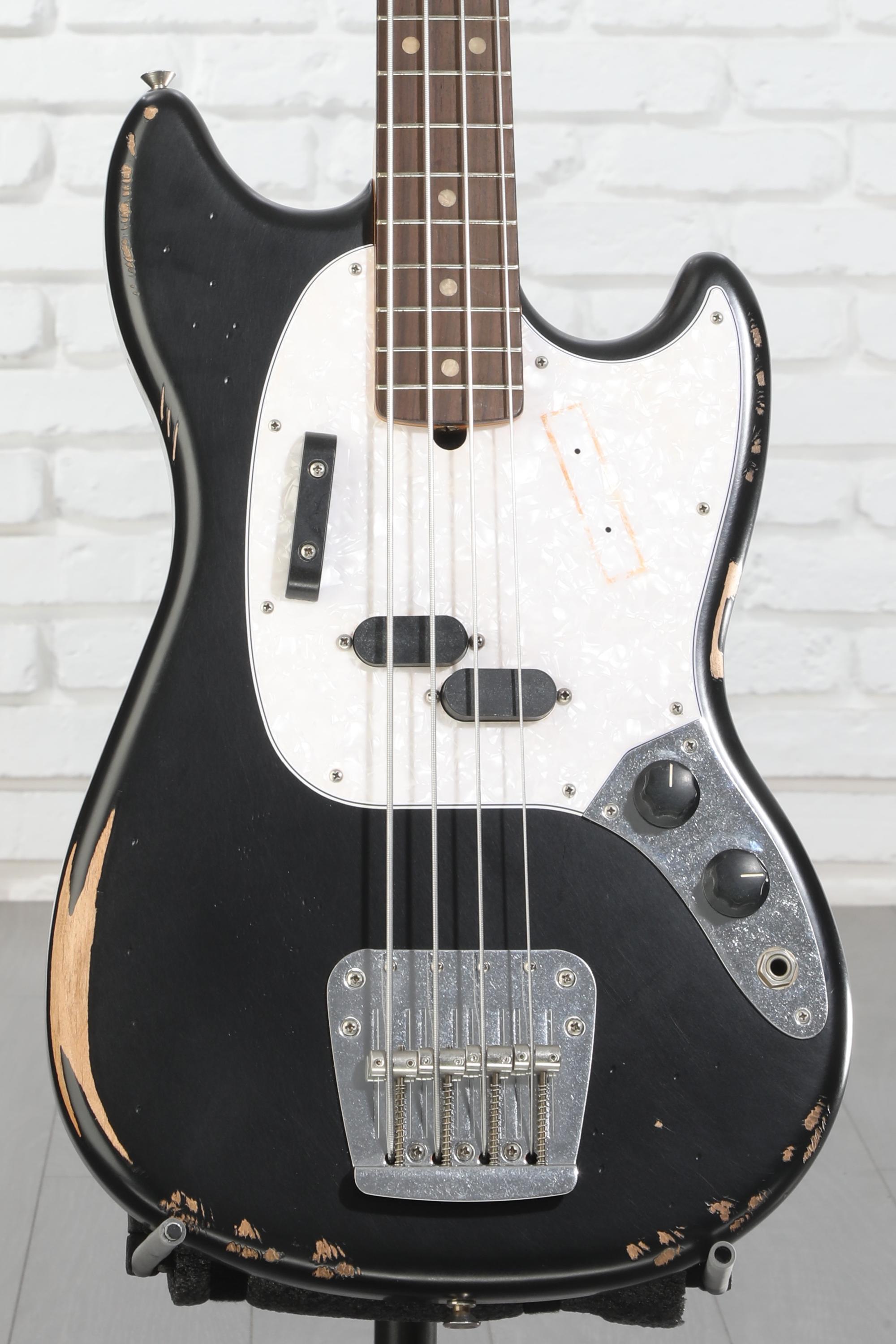 Fender JMJ Road Worn Mustang Bass - Black | Sweetwater