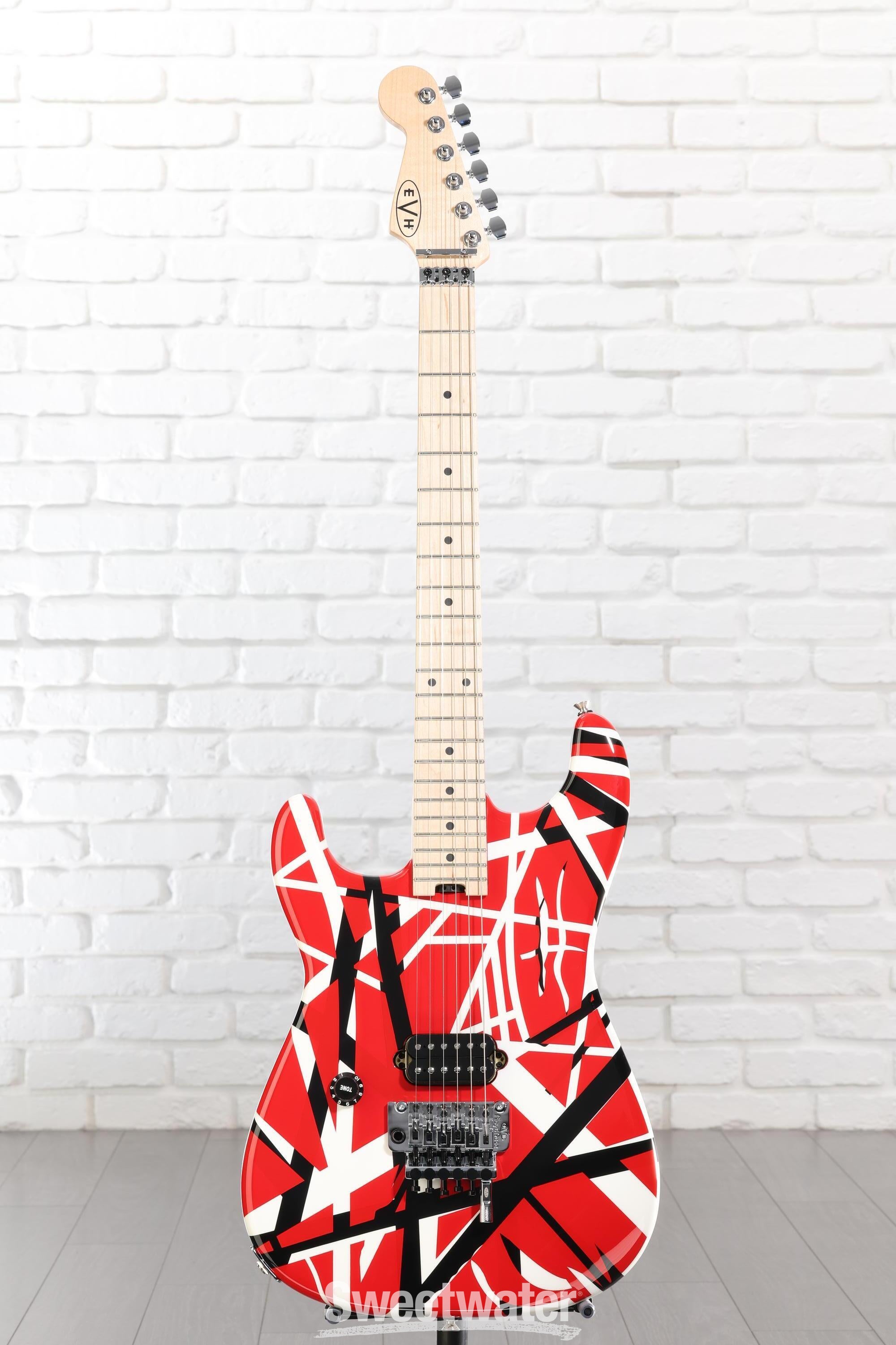 EVH Striped Series Left-Handed - Red w/ Black Stripes | Sweetwater