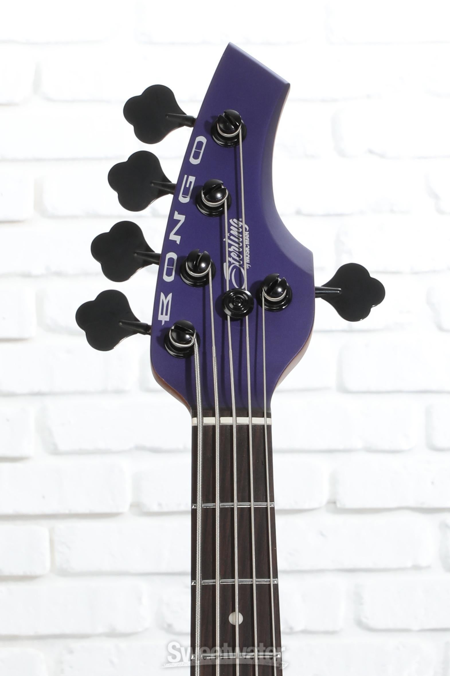 Sterling By Music Man Bongo 5 Electric 5-string Bass Guitar - Firemist Purple Satin
