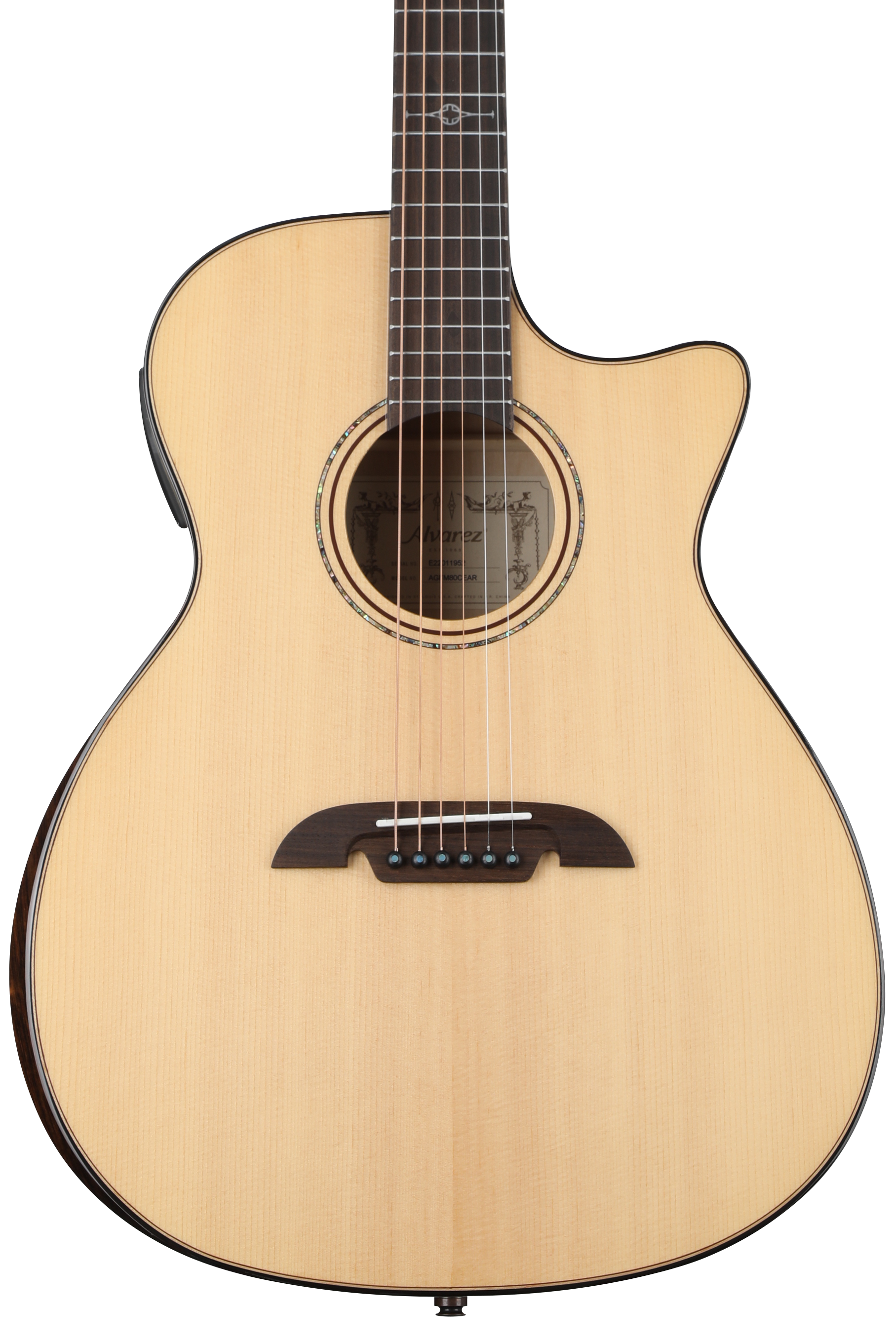 Alvarez AGFM80CEAR Artist Elite 80 Grand Auditorium Acoustic-electric  Guitar with Bevel Armrest - Natural