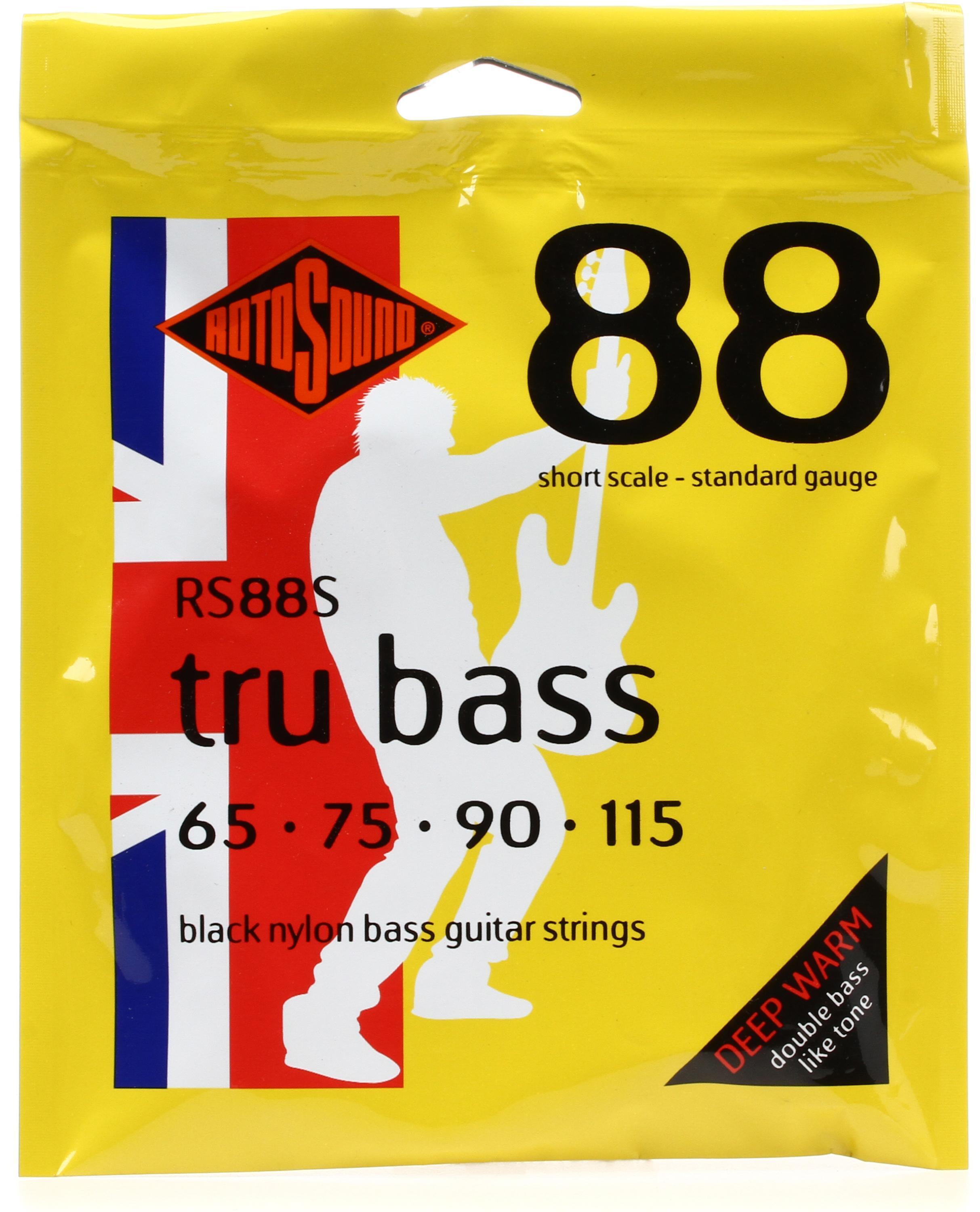 Rotosound RS88S Tru Bass 88 Black Nylon Tapewound Bass Guitar Strings -  .065-.115 Standard Short Scale 4-string | Sweetwater
