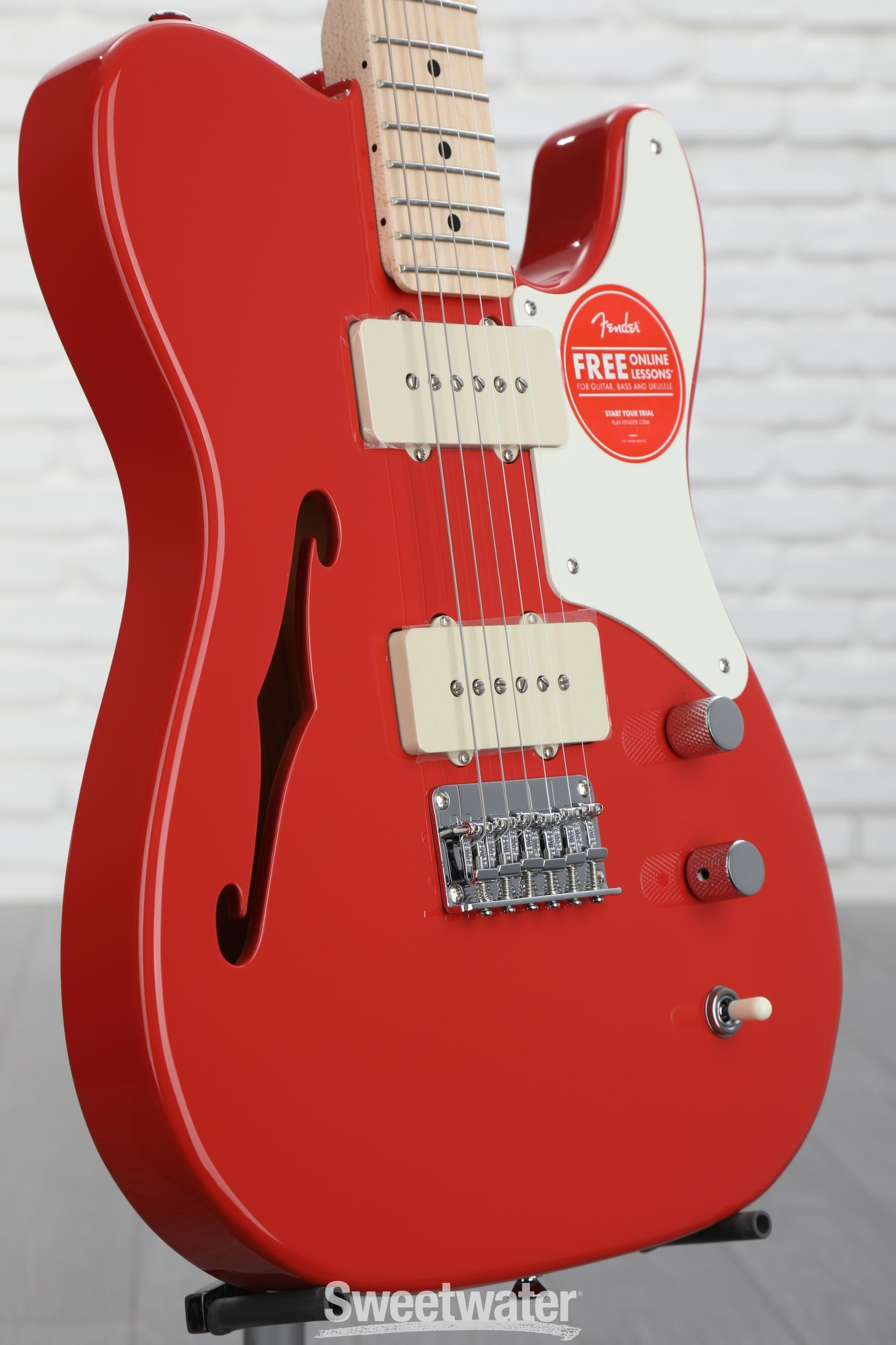 Squier paranormal cabronita telecaster outlet thinline fiesta red