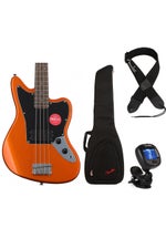 Photo of Squier Affinity Series Jaguar Bass H Essentials Bundle - Metallic Orange, Sweetwater Exclusive