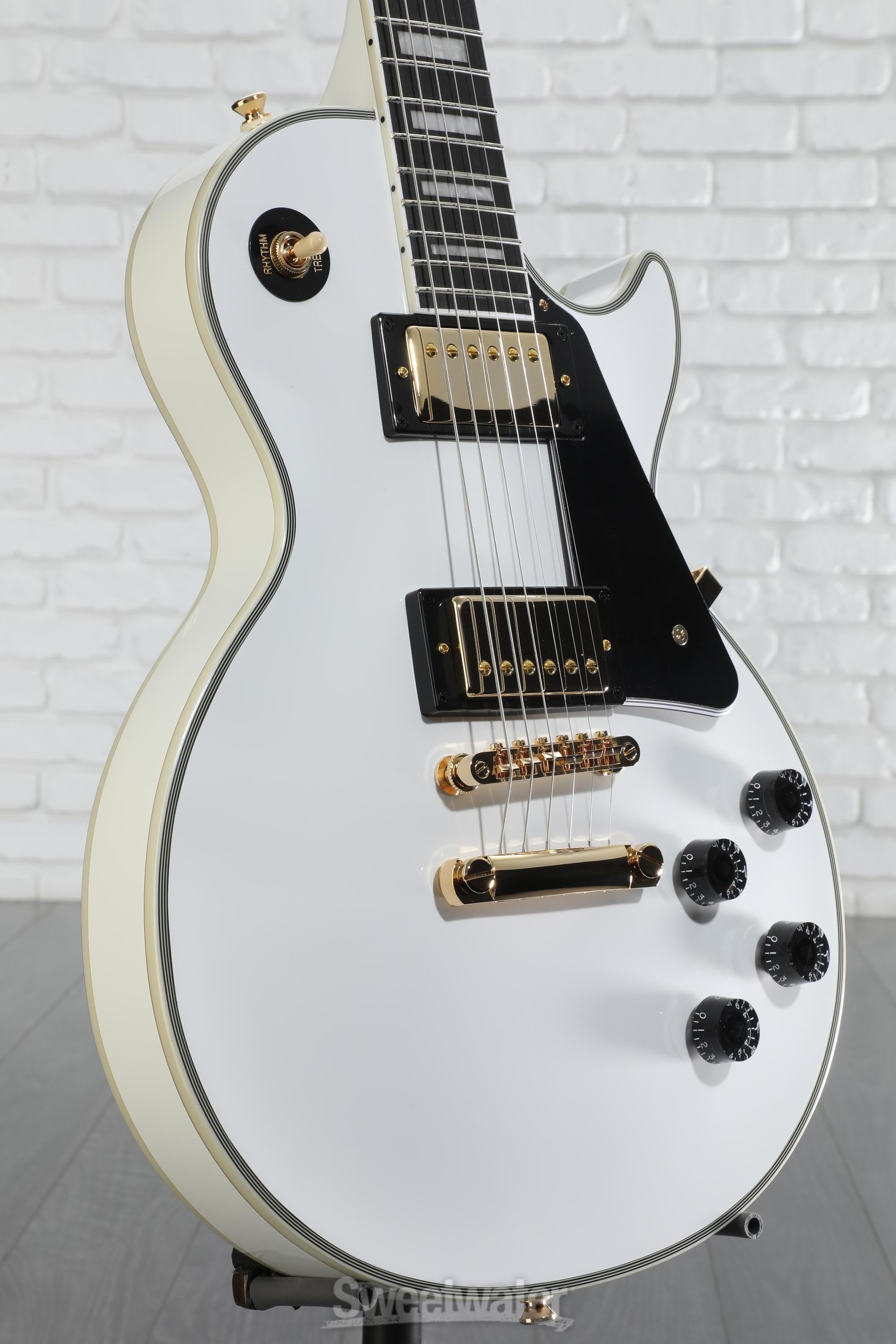 ギター Epiphone Les Paul Custom Pro White Epiphone Les Paul Custom Pro - alpine white Single cut