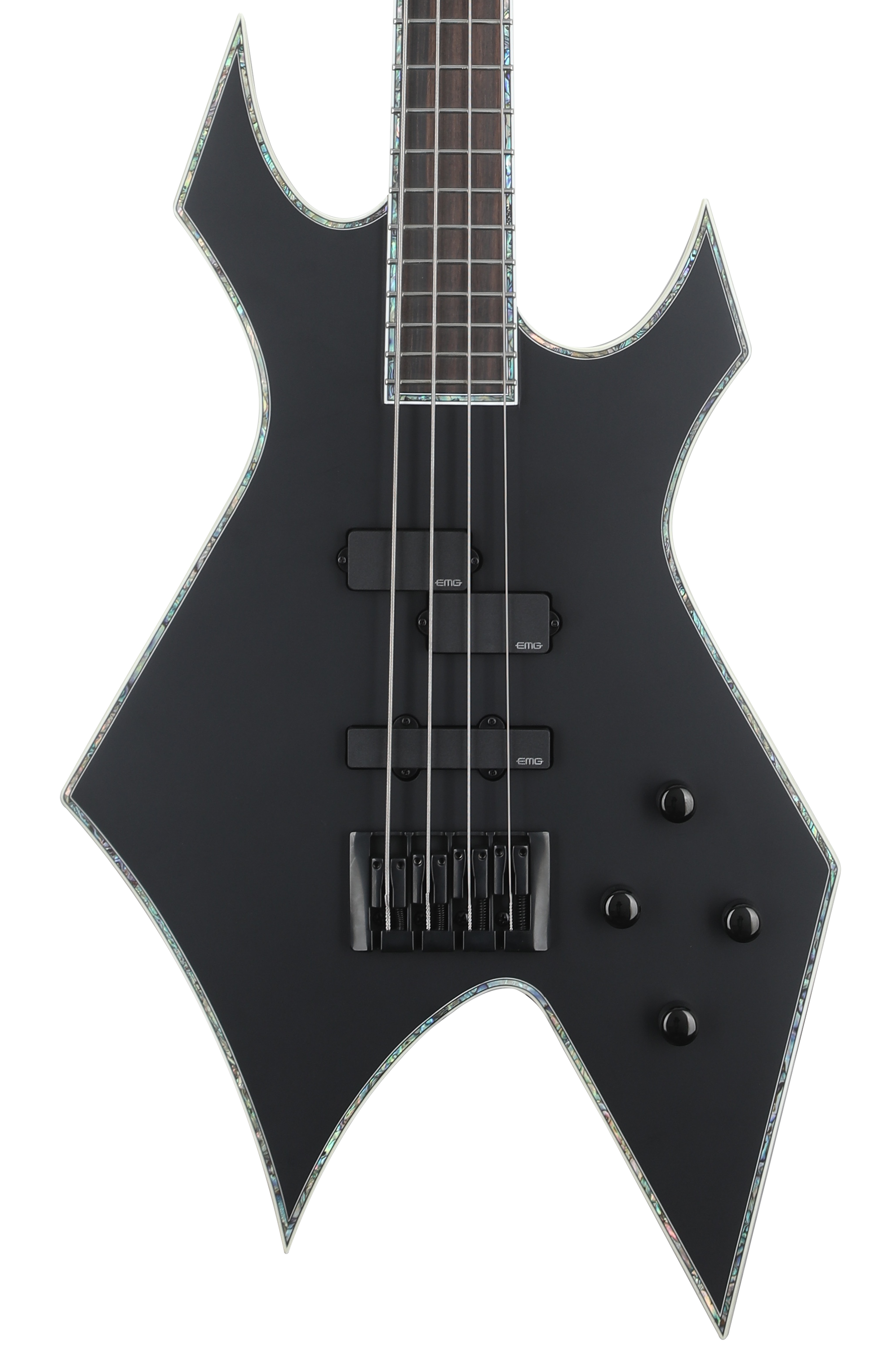 B.C. Rich Chris Kael Warlock Bass Guitar Satin Black Sweetwater