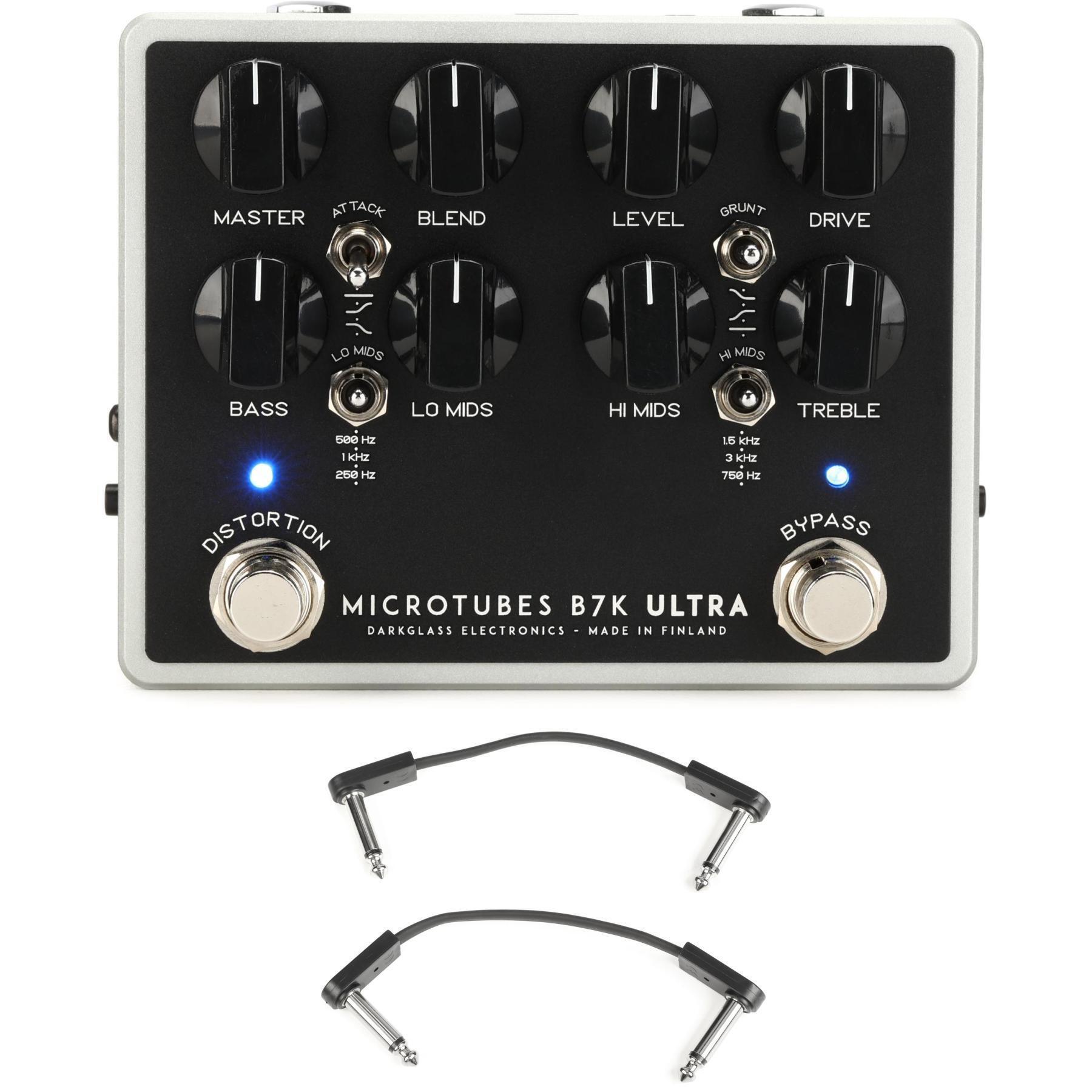 Darkglass Microtubes B7K Ultra V2 Bass Preamp Pedal with EBS Patch Cables