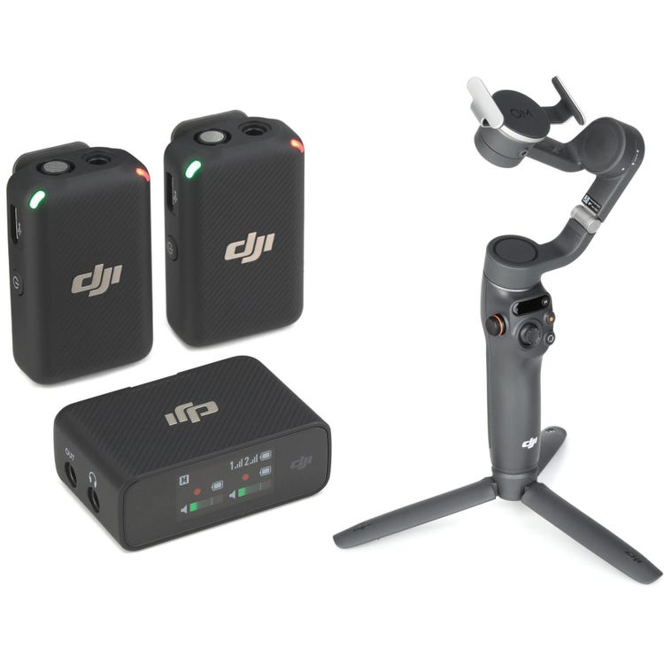 DJI Mic 2TX + 1RX + Charging Case Microphone Transmitters Receiver 250m  Transmission Recording for Osmo