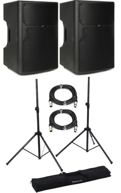 Peavey PVXp 15 inch Bluetooth Powered Speakers with Stands and