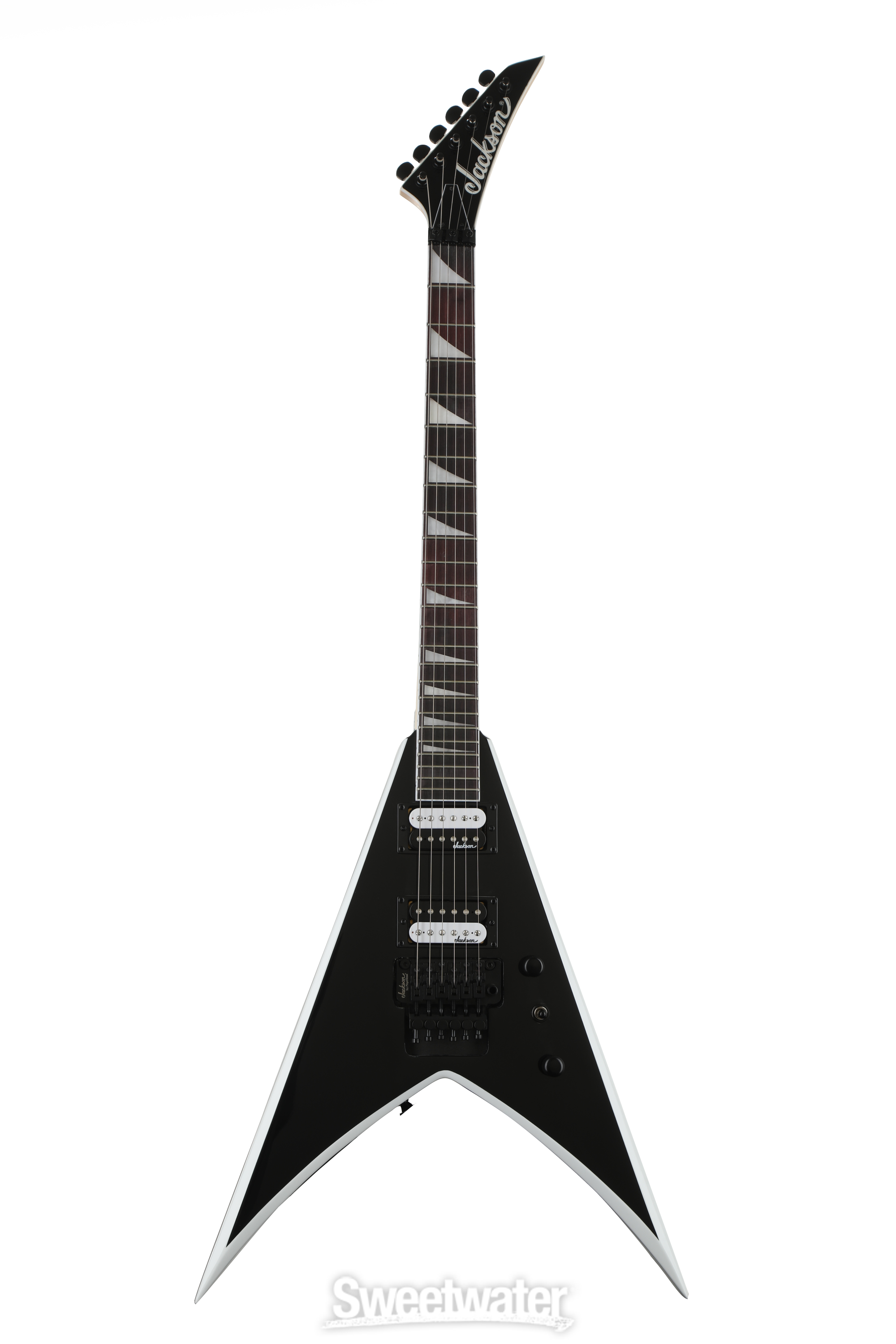 Jackson JS Series King V JS32 - Black with White Bevels | Sweetwater