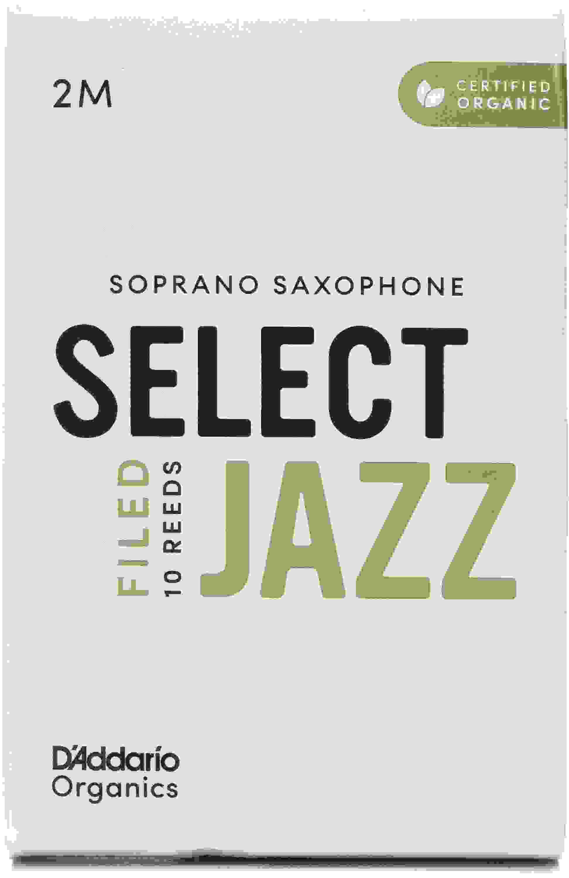 D'Addario Organics Select Jazz Filed Soprano Saxophone Reeds - 2 Medium (10-pack)