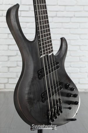 Photo of Ibanez Bass Workshop BTB805MS 5-string Bass Guitar - Transparent Grey Flat