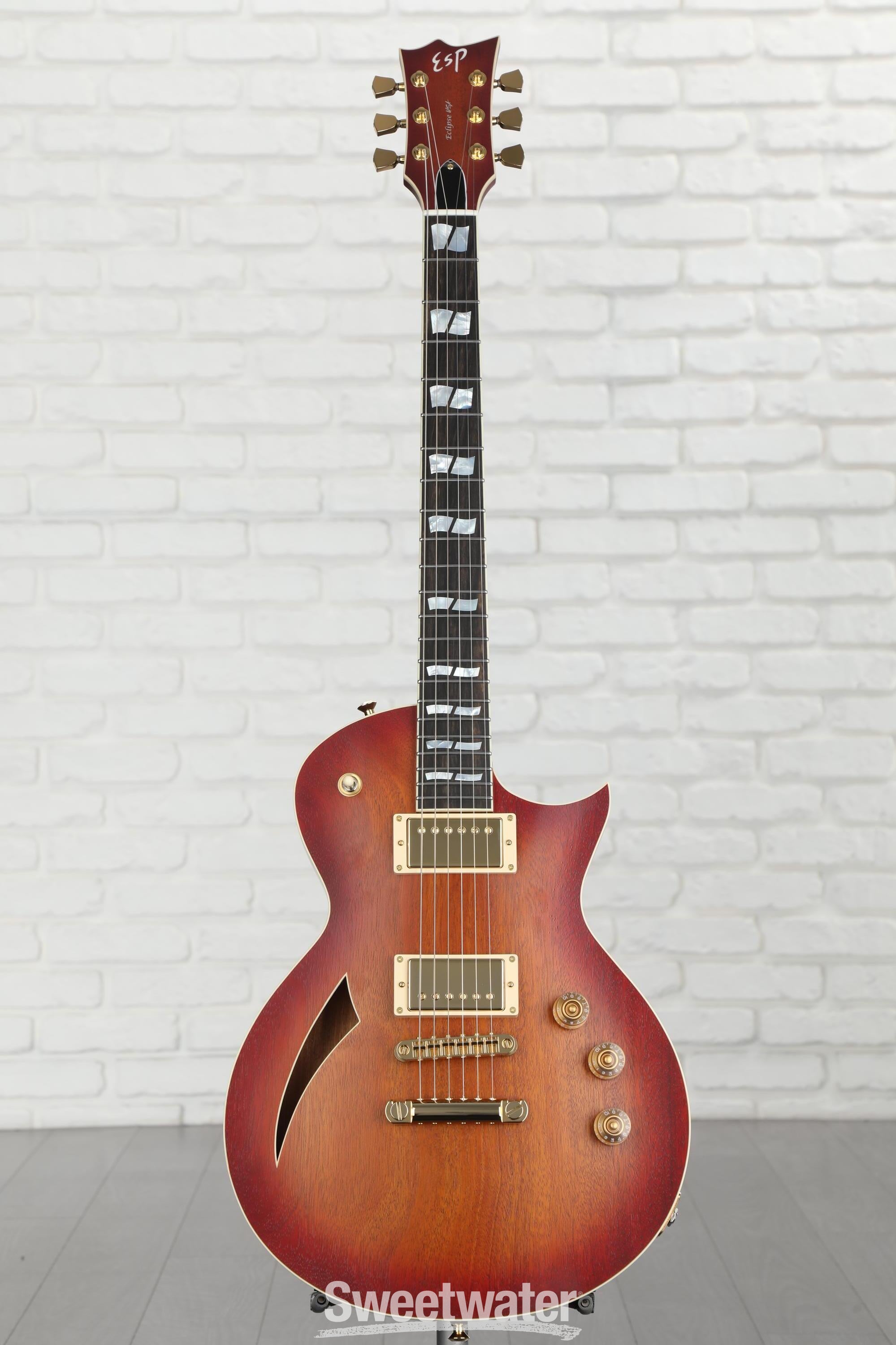 ESP USA Eclipse Semi-hollow Electric Guitar - Amber Cherry Sunburst