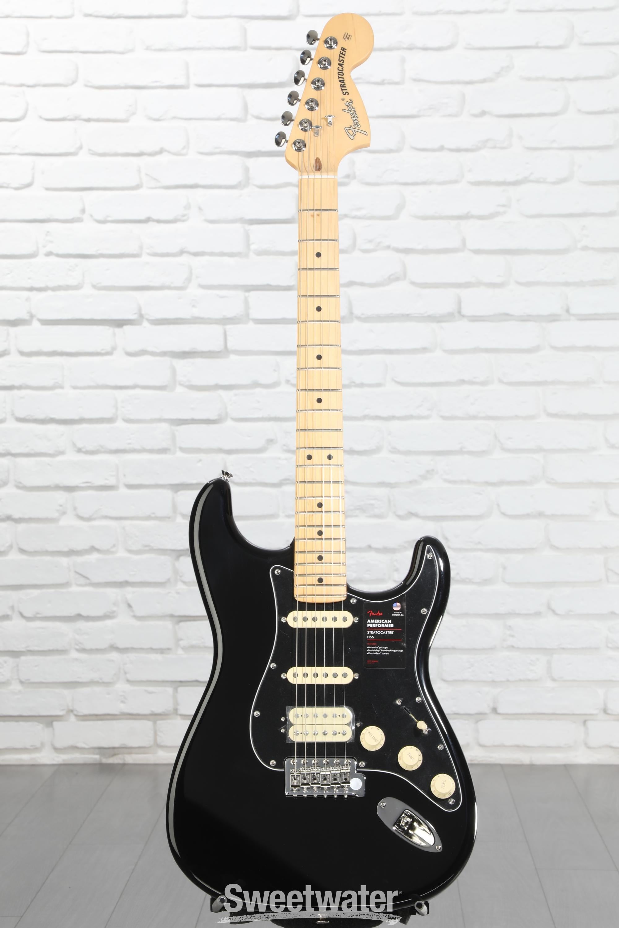 ギター Fender American performer HSS Fender American Performer Stratocaster HSS - Black with Maple