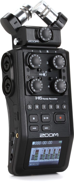 Zoom H6 Black Handy Recorder For Live, Podcast, Studio & More