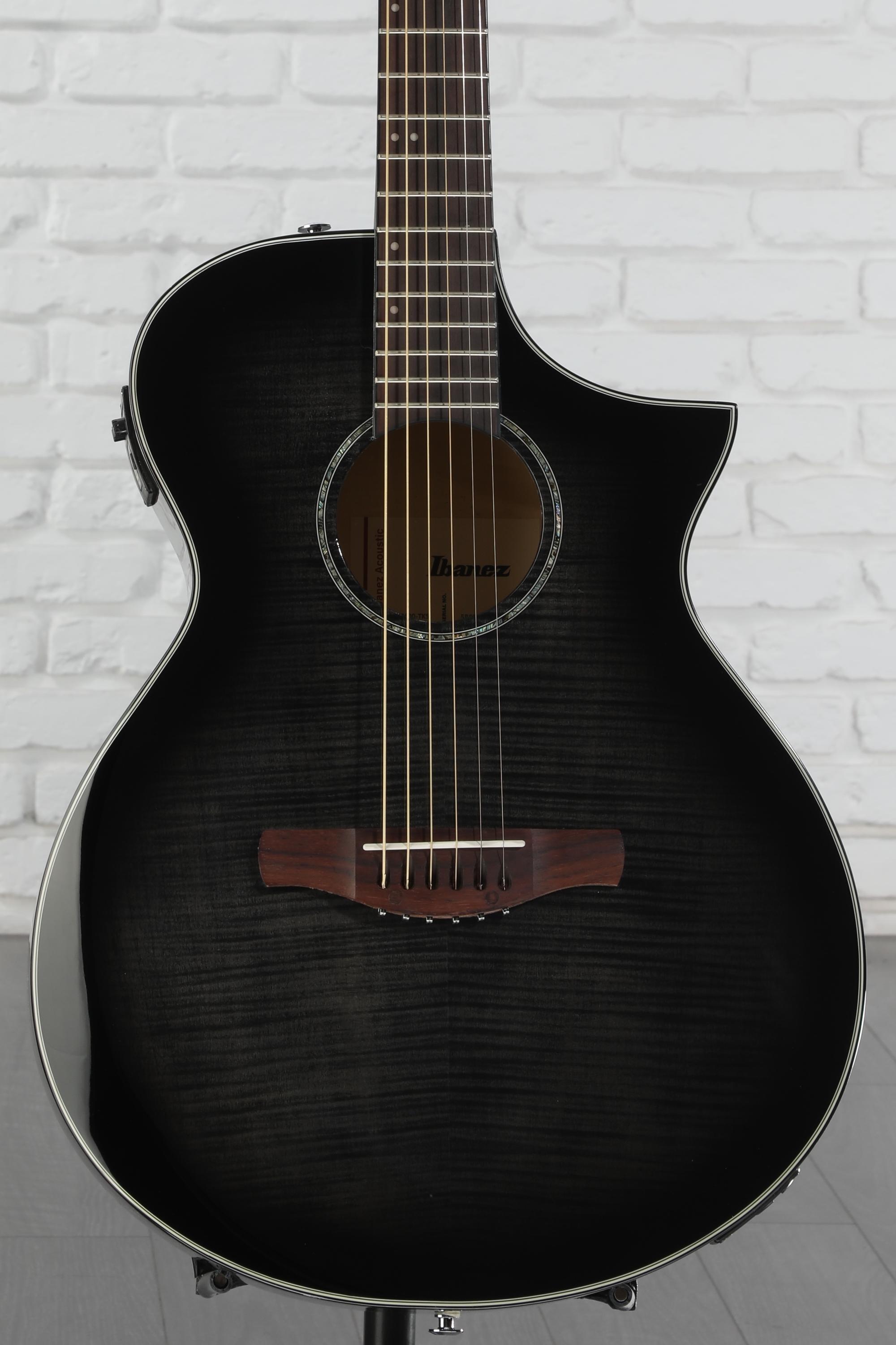 Ibanez AEWC400 Acoustic-Electric Guitar - Transparent Black