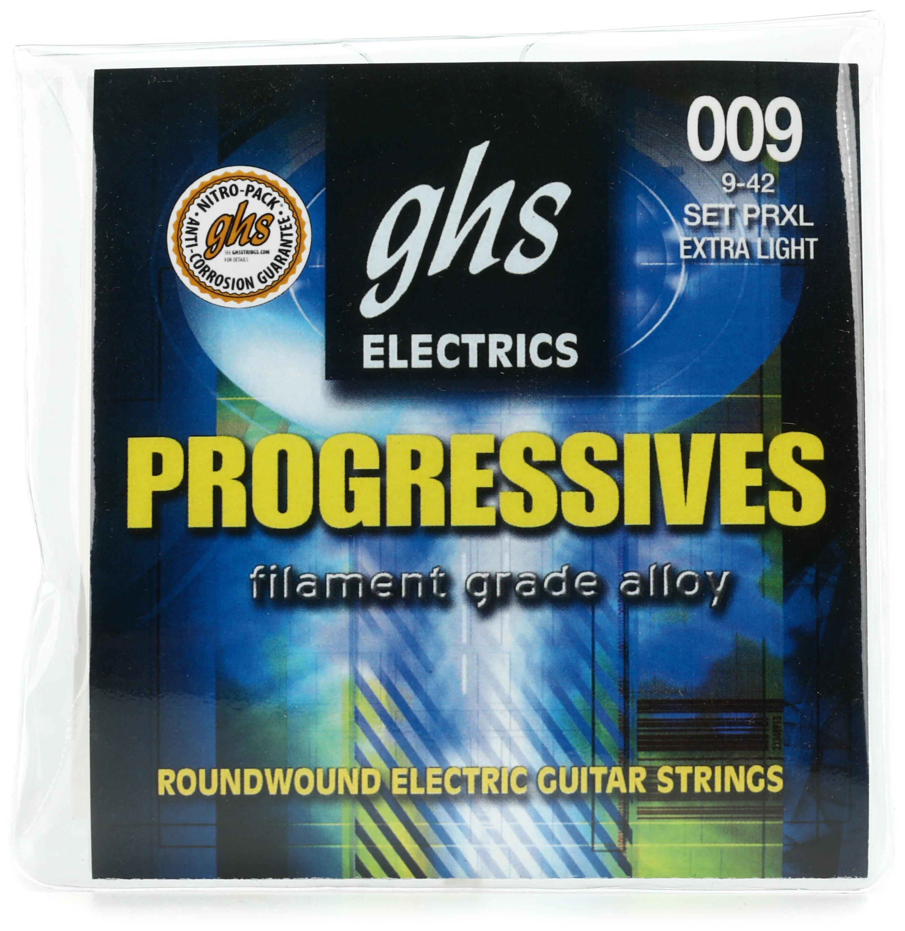 GHS PRXL Progressives Roundwound Extra Light Electric Guitar Strings Sweetwater