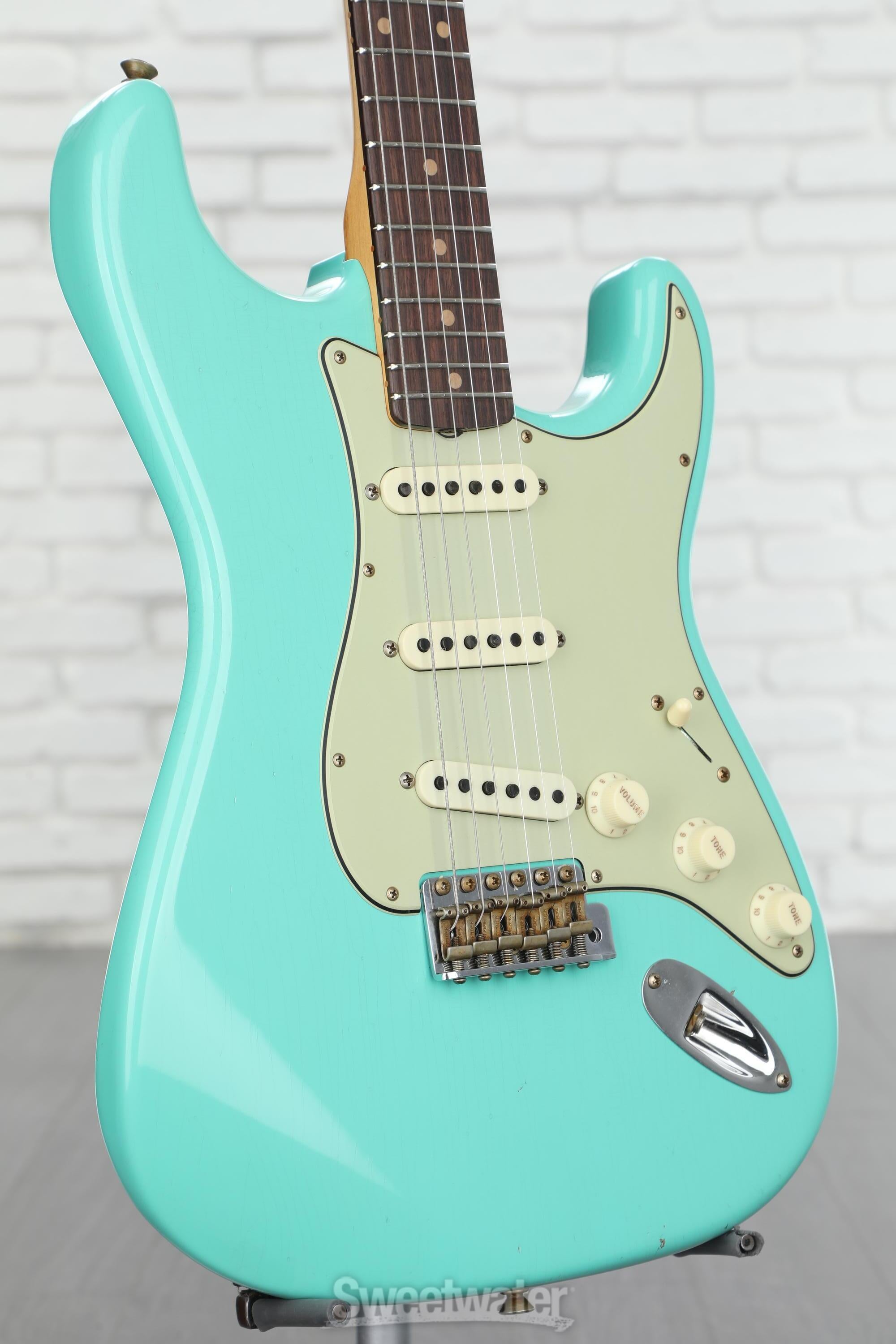 Photo of Fender Custom Shop 1959 Stratocaster Journeyman Relic Electric Guitar - Faded Seafoam Green