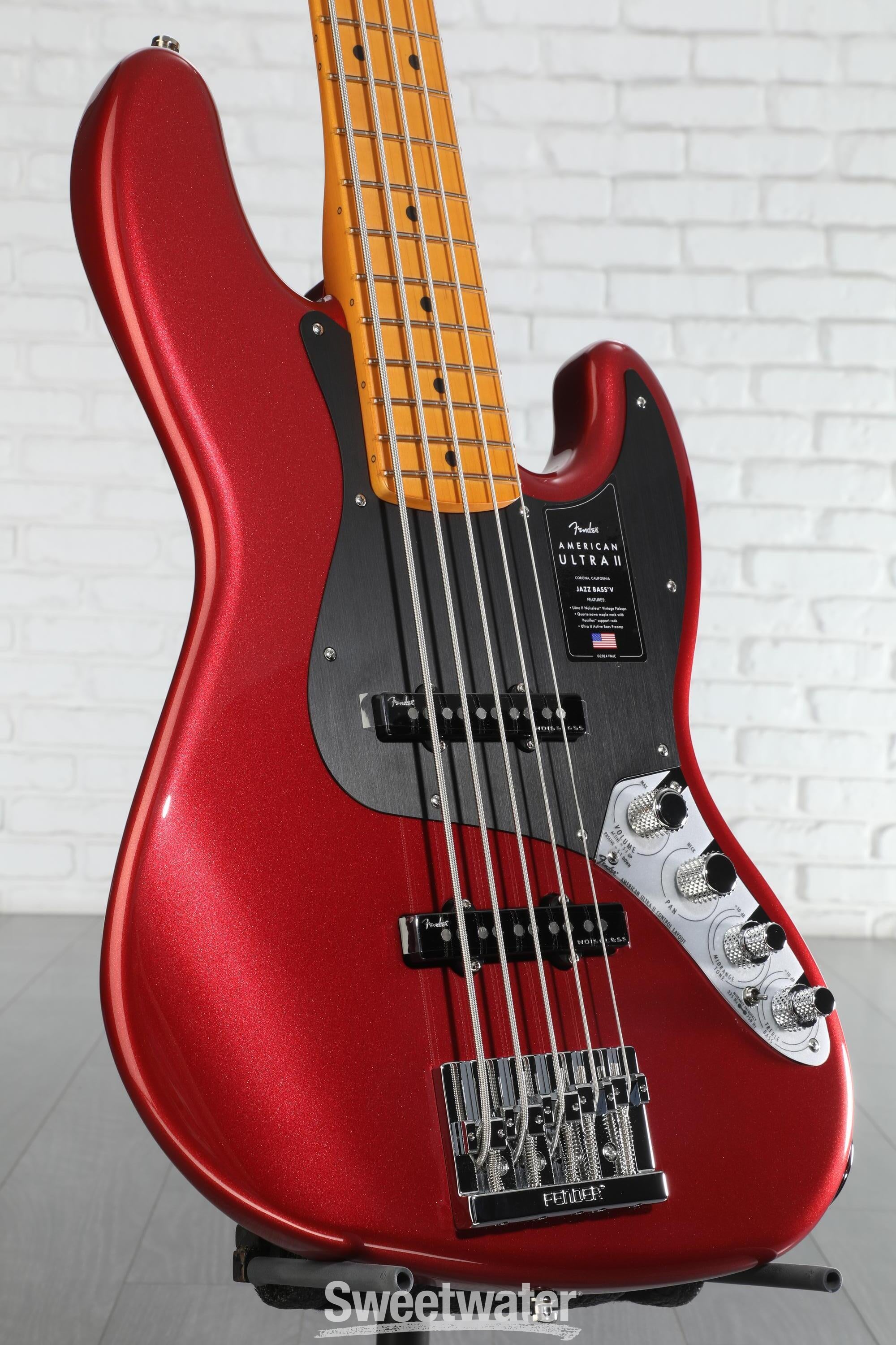 Fender American Ultra II Jazz Bass V - Sinister Red, Maple