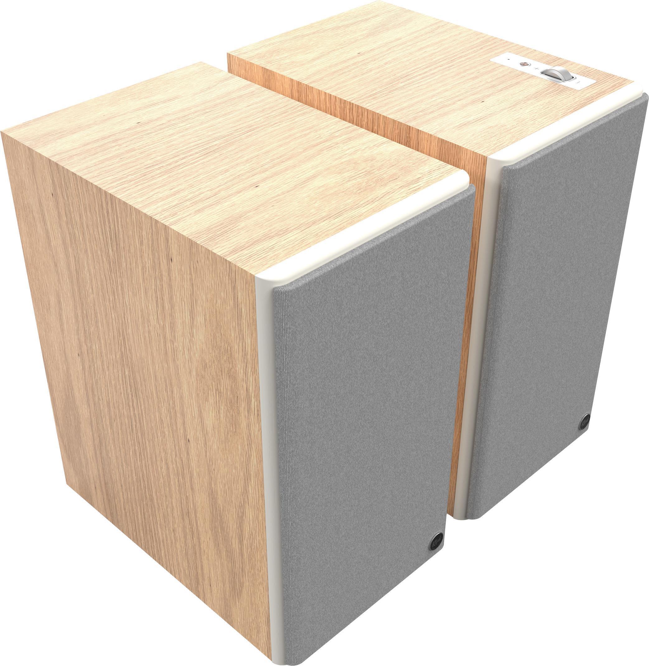 Klipsch The Nines II Powered Bookshelf Speakers - Red Oak | Sweetwater